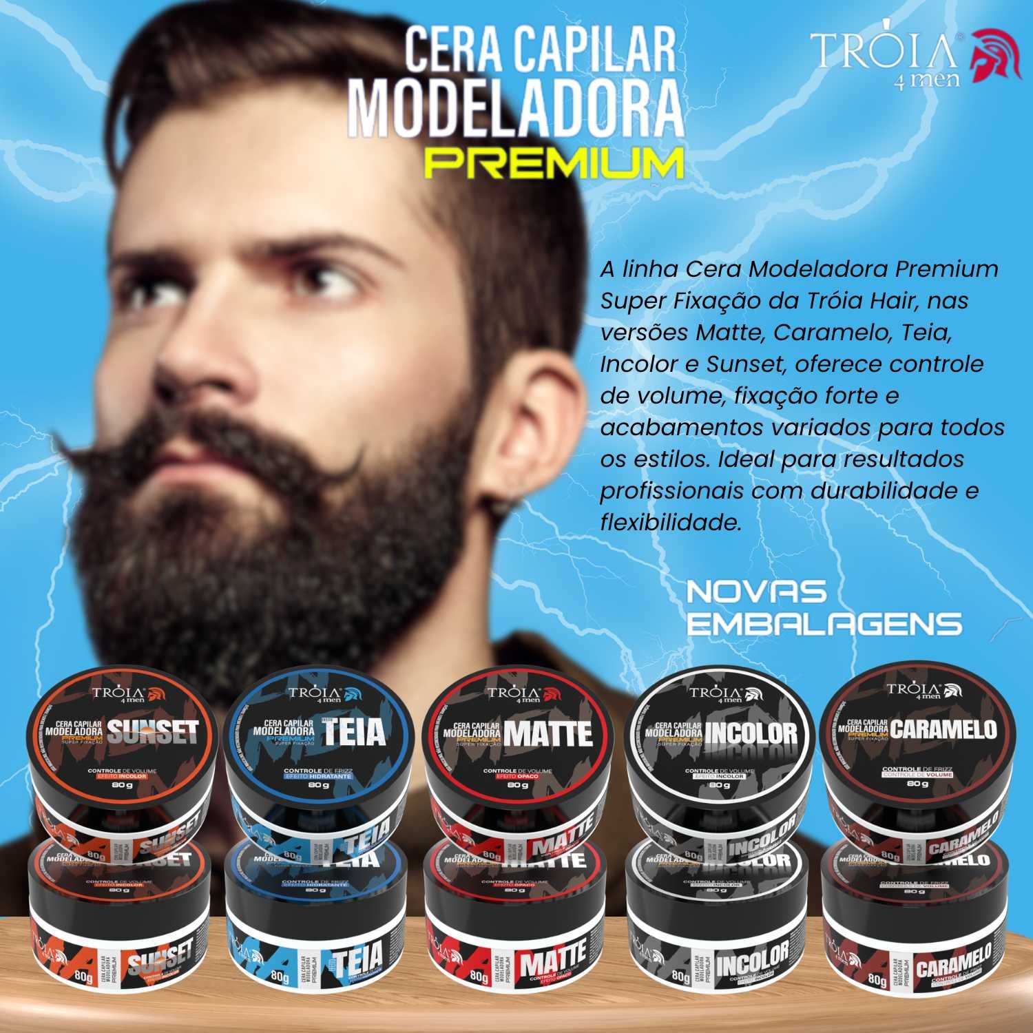 25 Cera Sunset Troia Hair 80g - Combo Cera Premium - Imagem 8