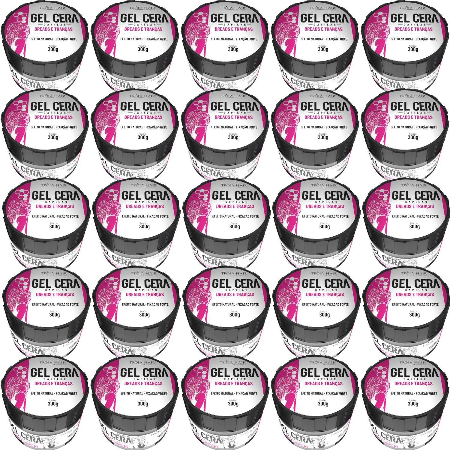 25 Gel Cera Capilar 300g - Dreads e Tranças Efeito Natural  - Troia Hair