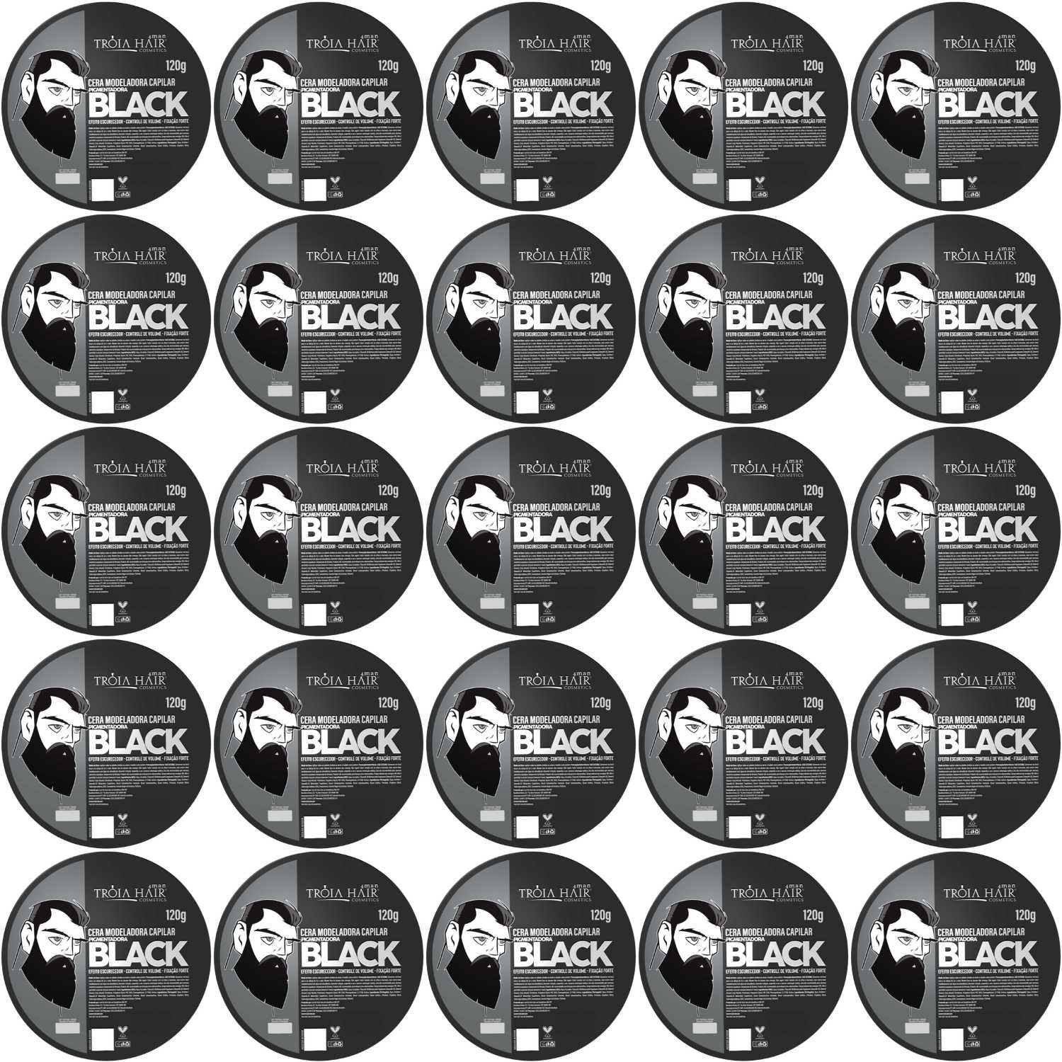 25 Pomadas Modeladoras Black 120g Atacado - Tróia Hair