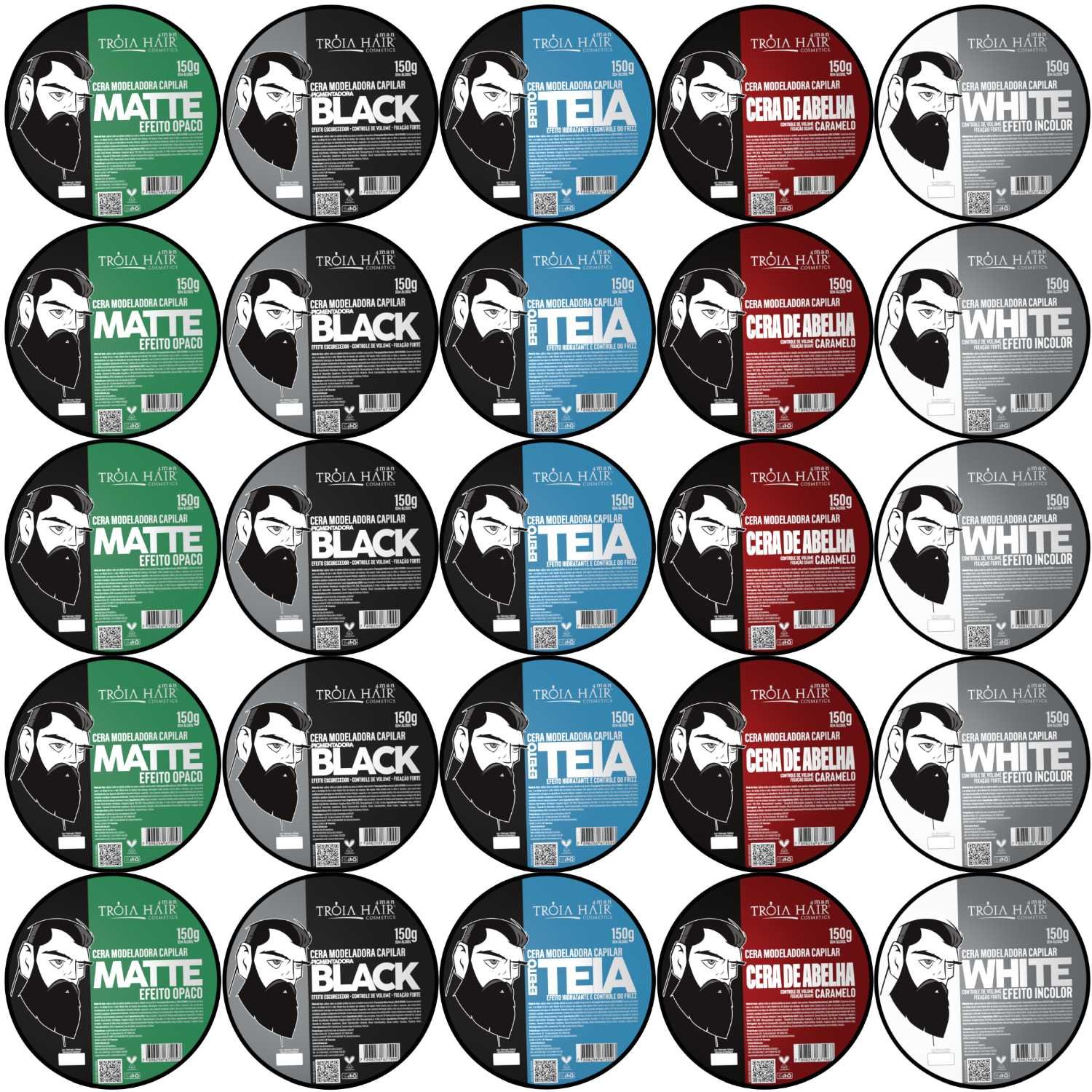 25 Pomadas Modeladoras Mistas 150g Atacado - Tróia Hair