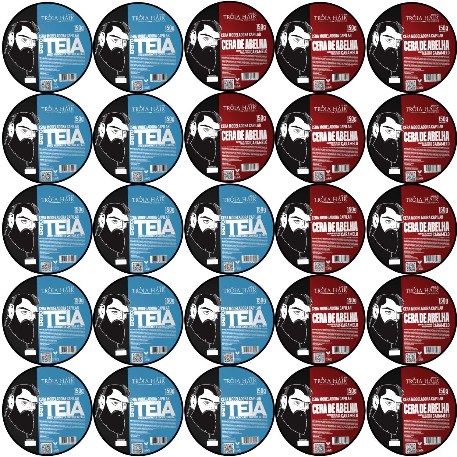 25 Pomadas Modeladoras Teia e Caramelito 150g Atacado - Tróia Hair