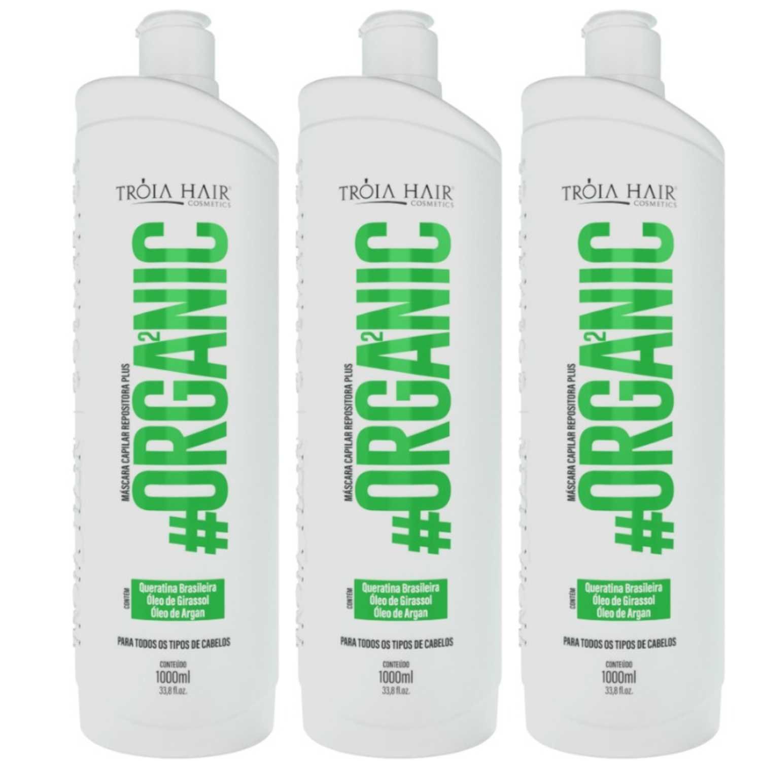 3 Ativo Organic Premium - Troia Hair - 1L - Escova Progressiva Livre de Formol