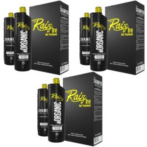 3 Kit Semi Definitiva Orgânica Raiz Line 1L Alisamento inteligente