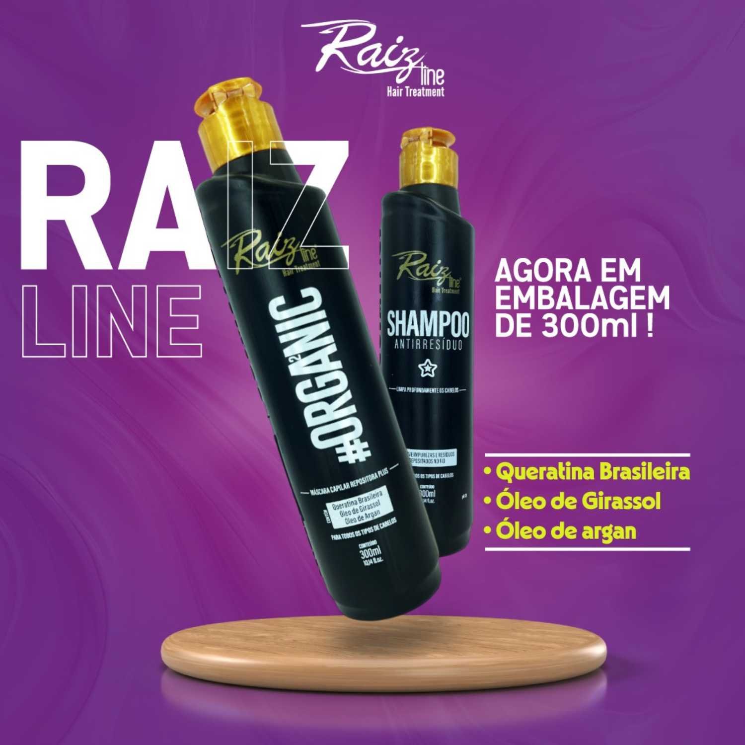 3 Kit Semi Definitiva Orgânica Raiz Line 300ml Alisamento inteligente - Imagem 6