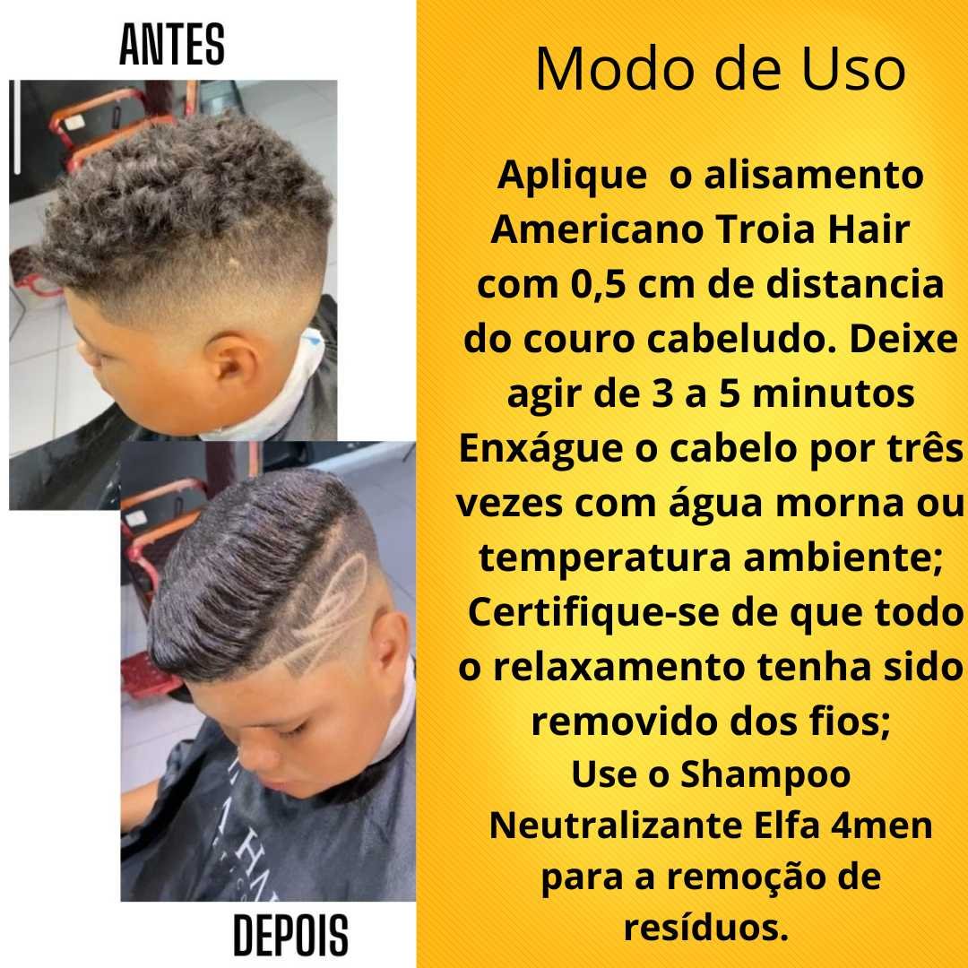 Alisamento Americano Black 500g - Troia Hair 4Man: Alisamento Profissional Rápido - Imagem 7