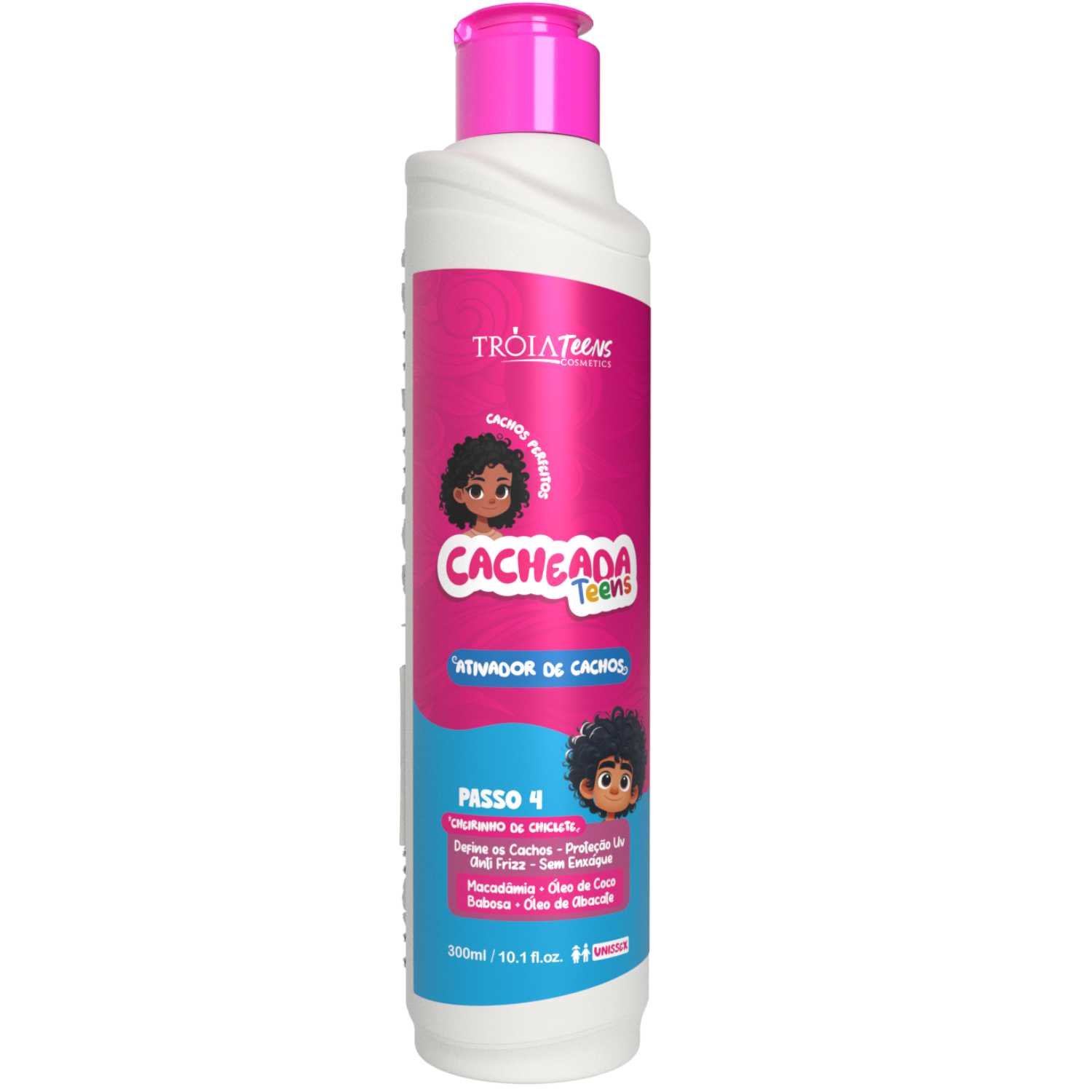 Ativador De Cachos Cacheada Kids Cheirinho De Chiclete 300ml Tróia Hair