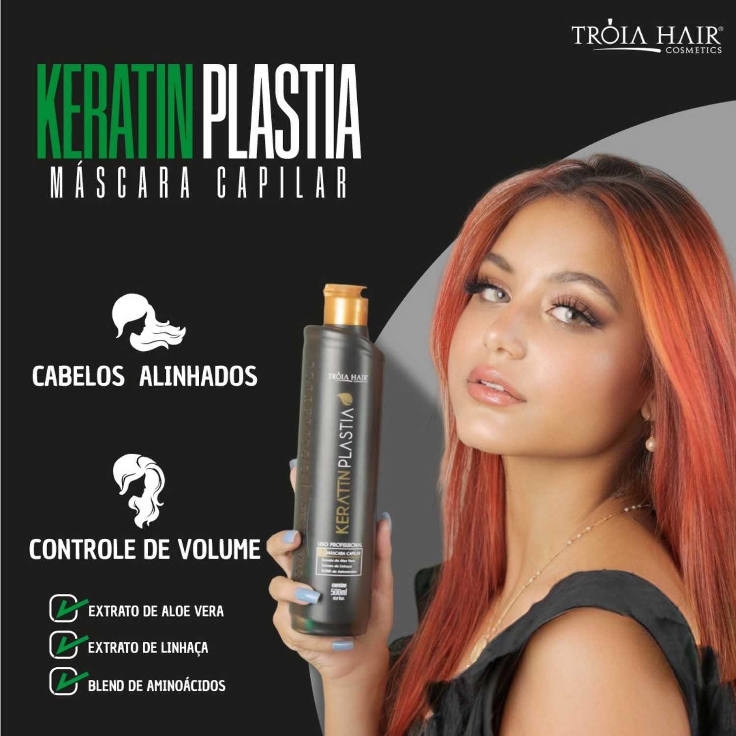 Ativo Escova Progressiva Em Gel Keratinplastia 500ml Tróia Hair - Imagem 4