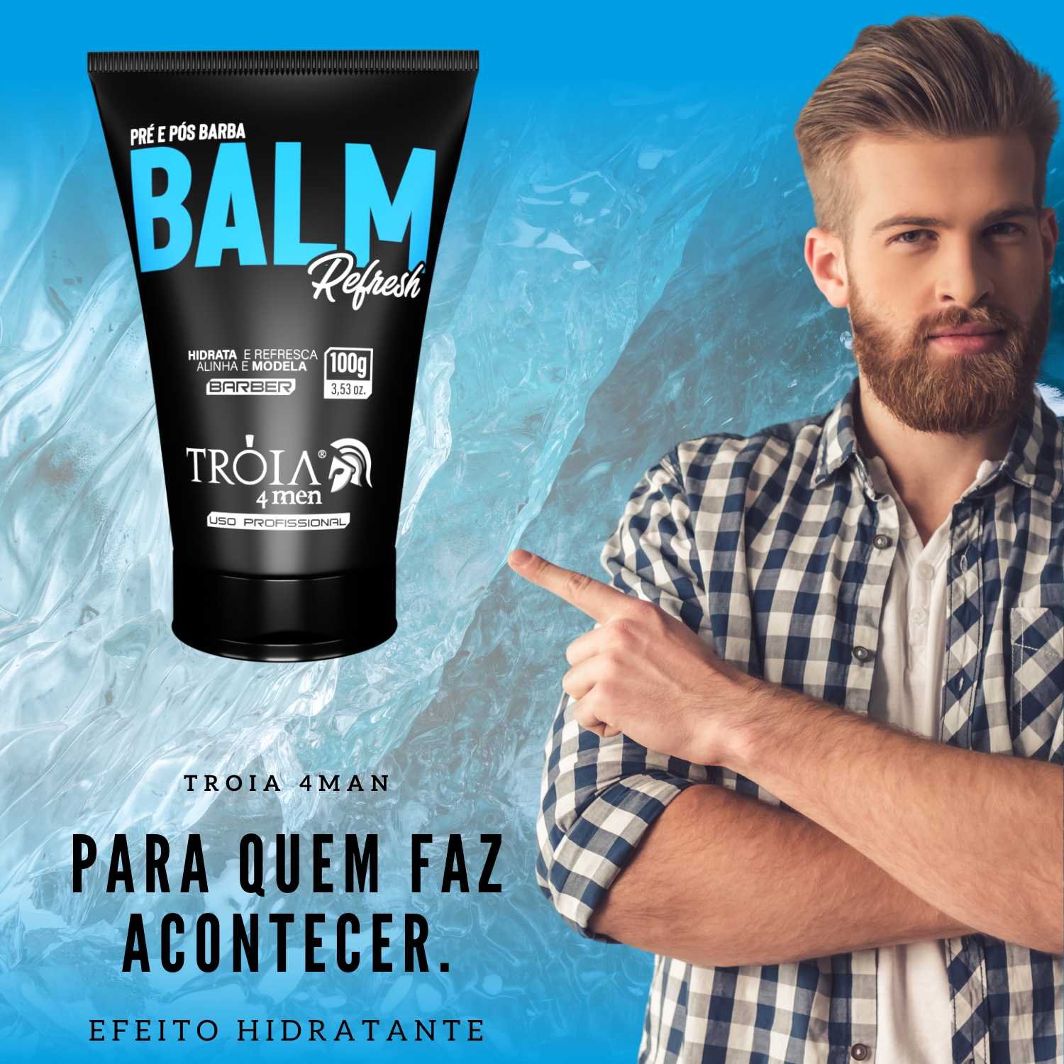 Balm Pós Barba 4Man Troia Hair 100g | Hidratante Multifuncional - Imagem 2