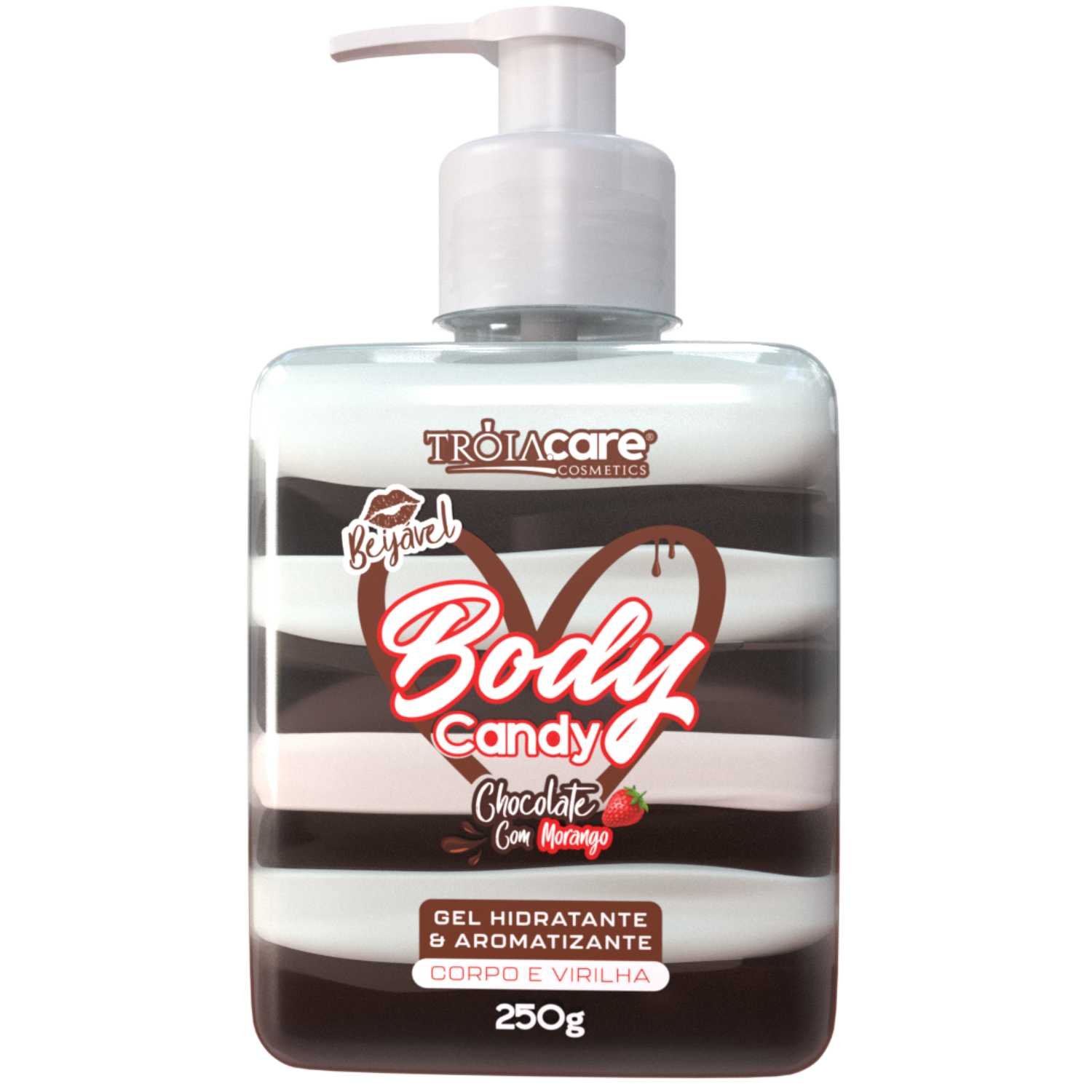 Body Candy Creme E Gel Aromatizante Beijável Chocolate Com Morago P/ Corpo E Virilha - Tróia Hair