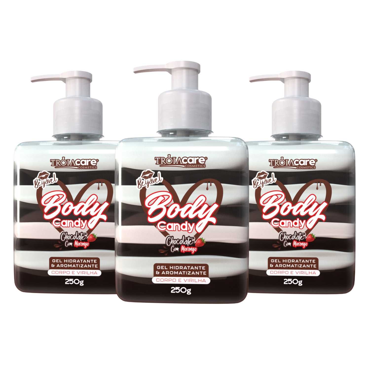 Body Candy Creme E Gel Aromatizante Beijável Chocolate Com Morago P/ Corpo E Virilha - Tróia Hair - Imagem 7