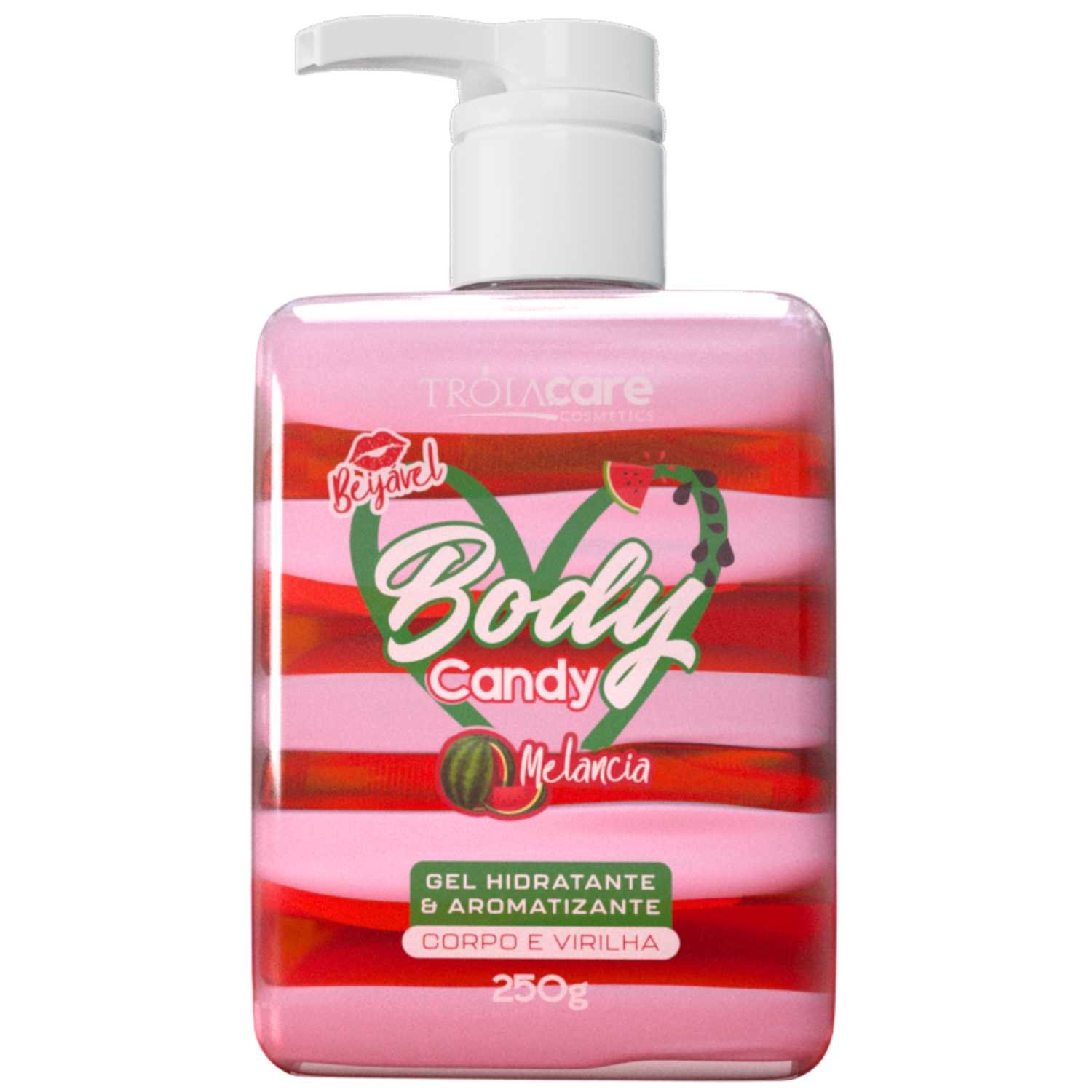 Body Candy Creme E Gel Aromatizante Beijável Melancia P/ Corpo E Virilha - Tróia Hair