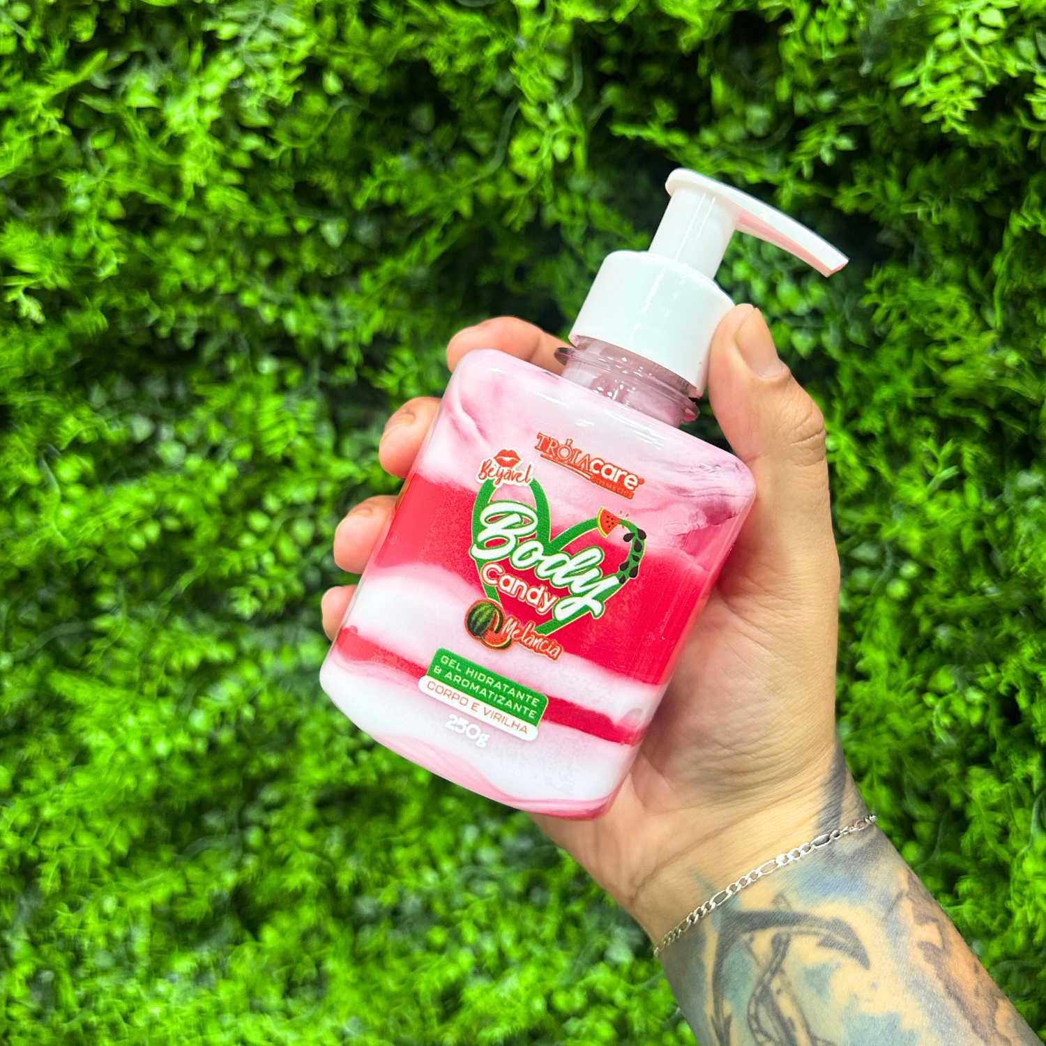 Body Candy Creme E Gel Aromatizante Beijável Melancia P/ Corpo E Virilha - Tróia Hair - Imagem 5
