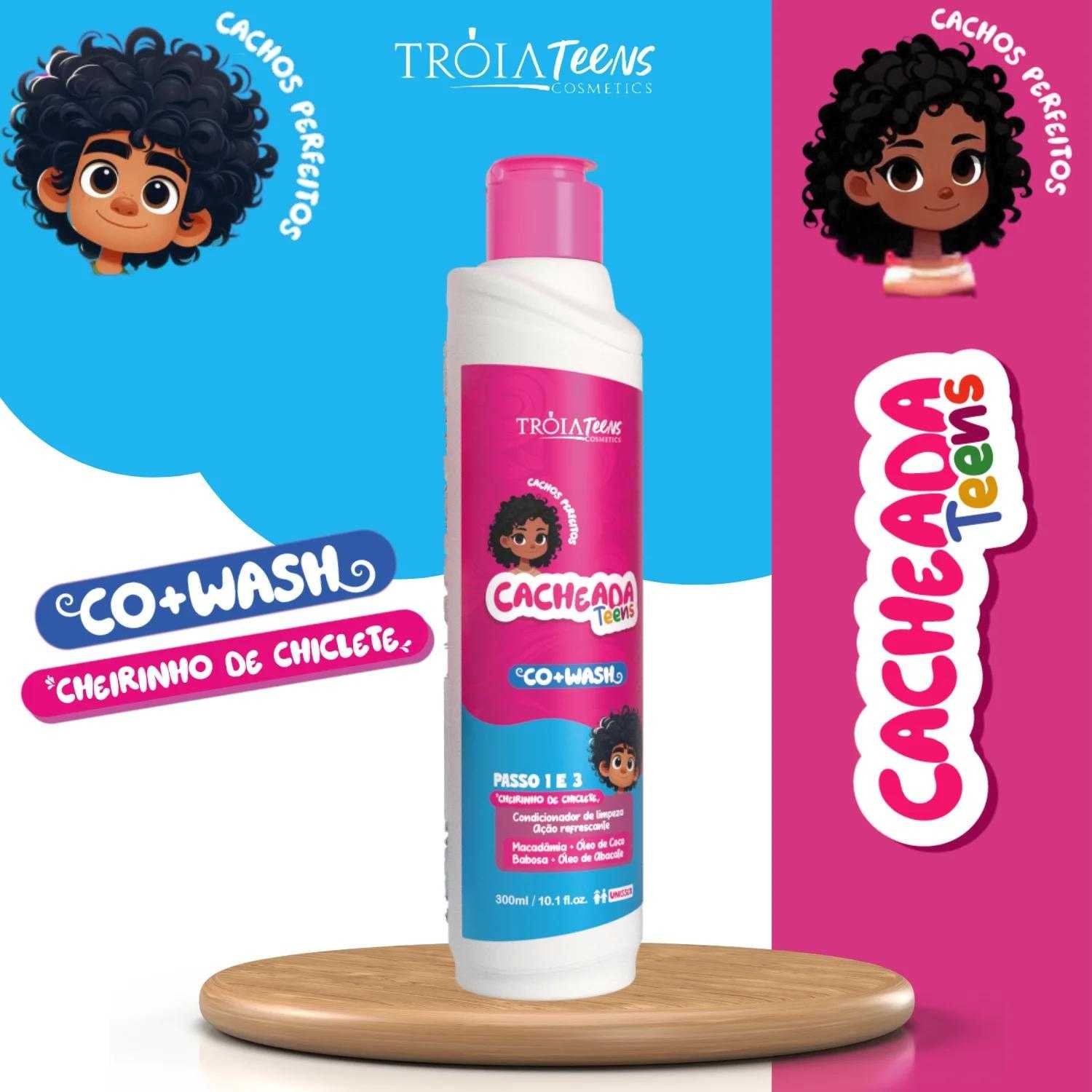 Co-Wash Cacheada Kids Cheirinho De Chiclete 300ml Tróia Hair - Imagem 2