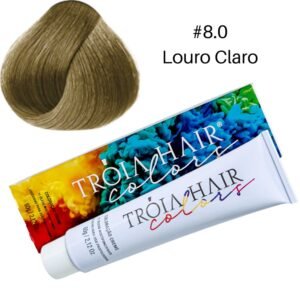 Coloração em Creme Permanente Louro Claro #8.0 - Troia Hair colors 60g