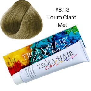 Coloração em Creme Permanente Louro Claro Mel #8.13 - Troia Hair colors 60g