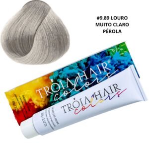 Coloração em Creme Permanente Louro Muito Claro Pérola #9.89 - Troia Hair colors 60g