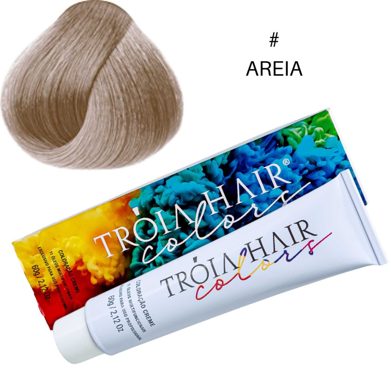 Coloração em Creme Permanente #Matizador Areia - Troia Hair colors 60g