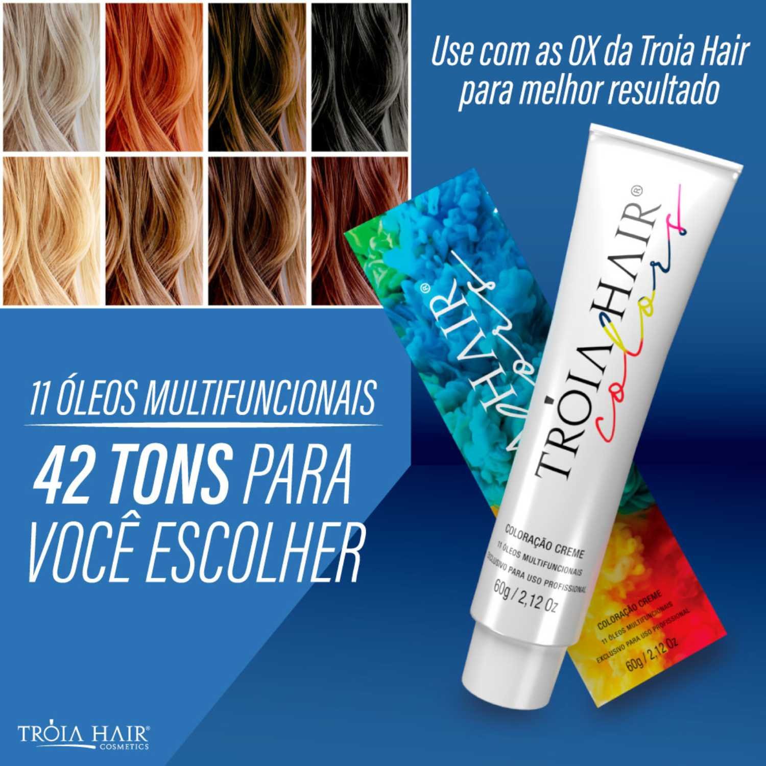 Coloração em Creme Permanente Morena Iluminada #7.7 - Troia Hair colors 60g - Imagem 10