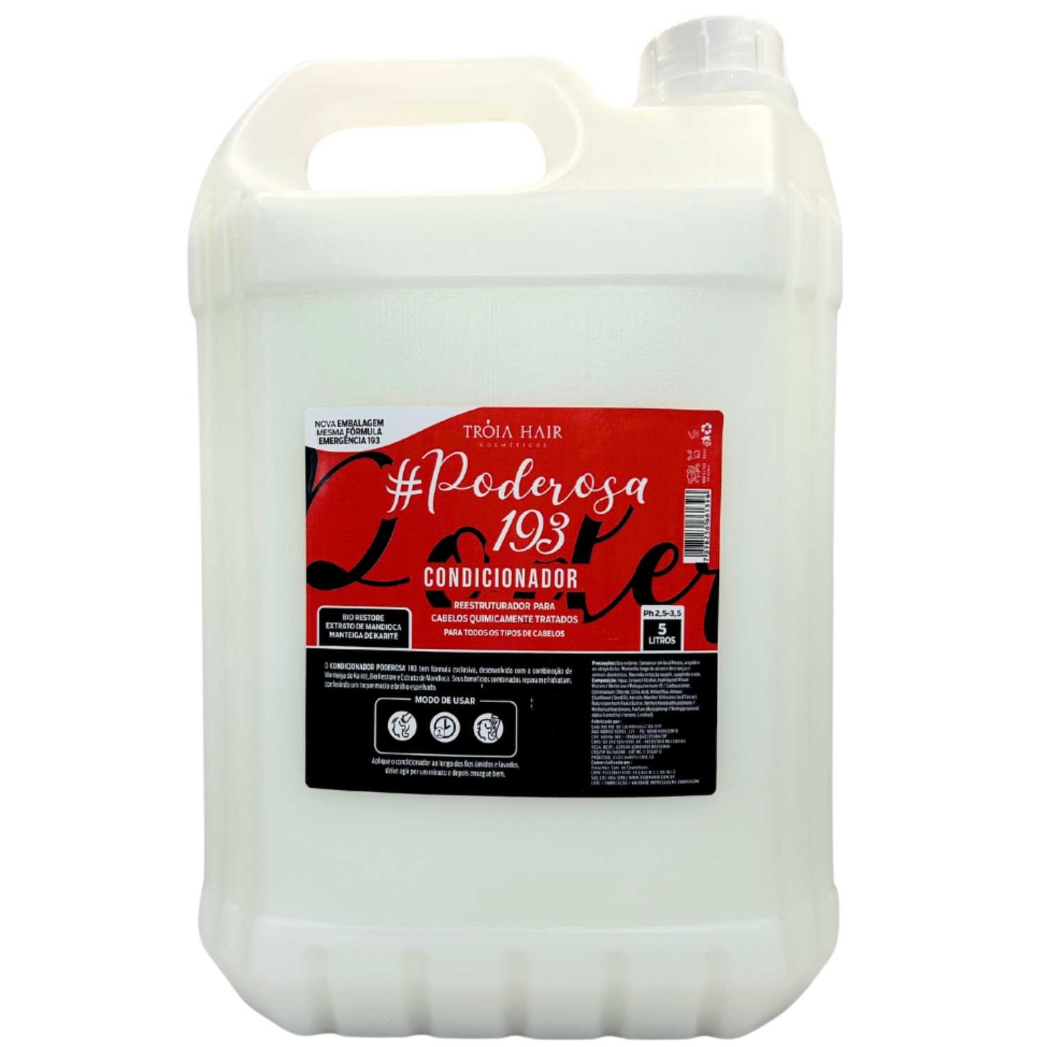 Condicionador Lavatório Poderosa 1.9.3  5kg CONCENTRADO - Troia Hair