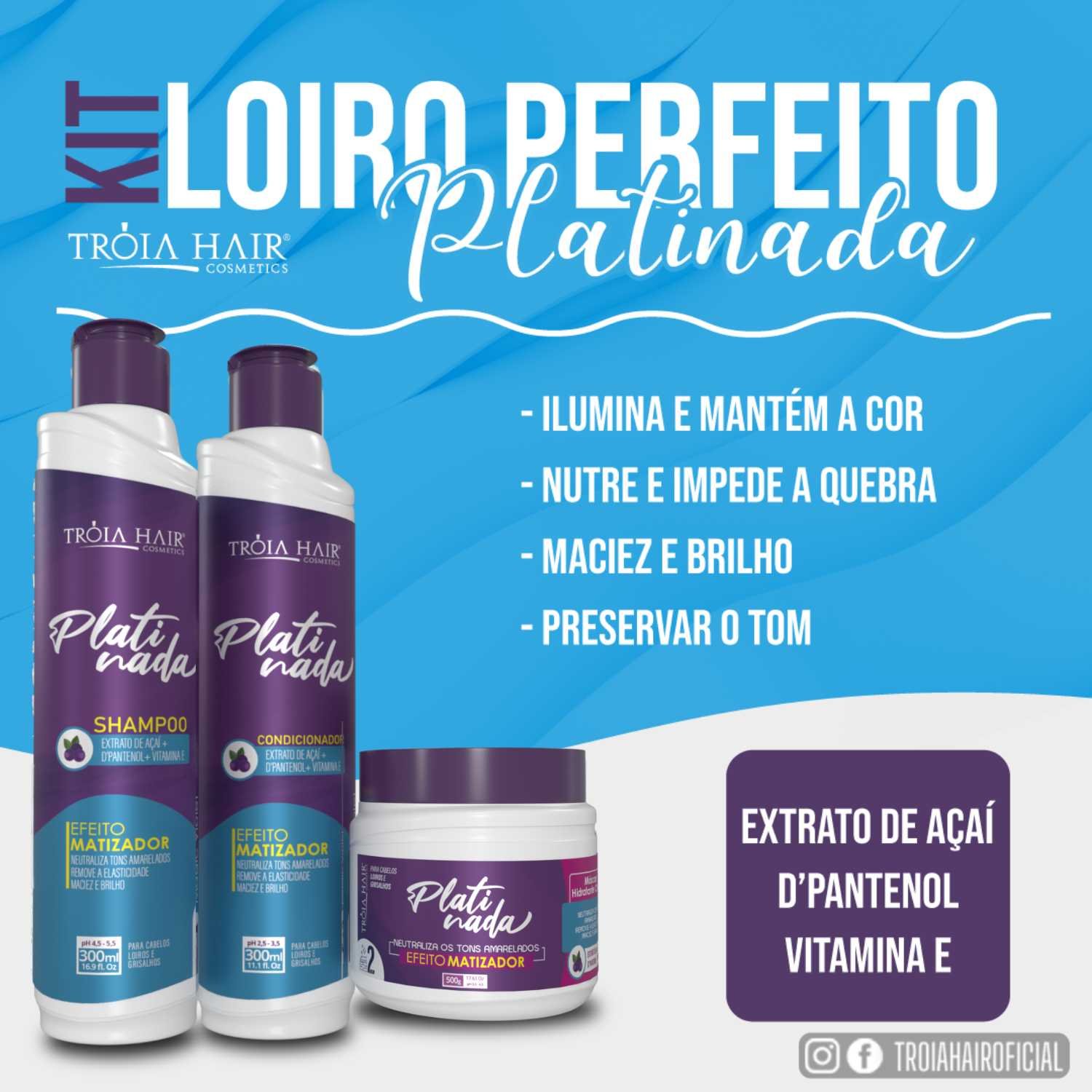 Condicionador Matizador Platinada 500ml - Troia Hair - Imagem 2