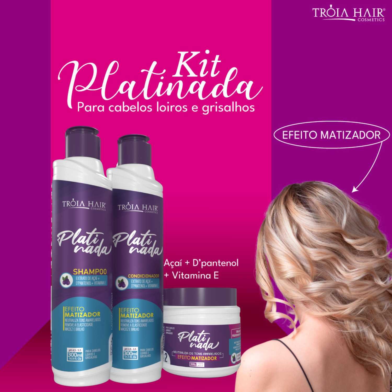 Condicionador Matizador Platinada 500ml - Troia Hair - Imagem 3