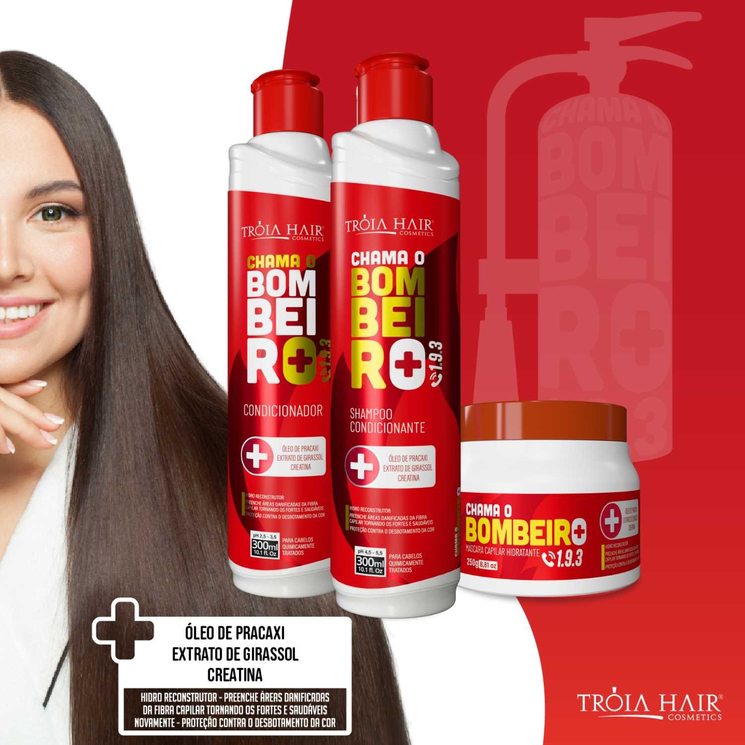 Condicionador  Pré e Pós Coloração Bombeiro 300ml - Qatar Hair - Imagem 3