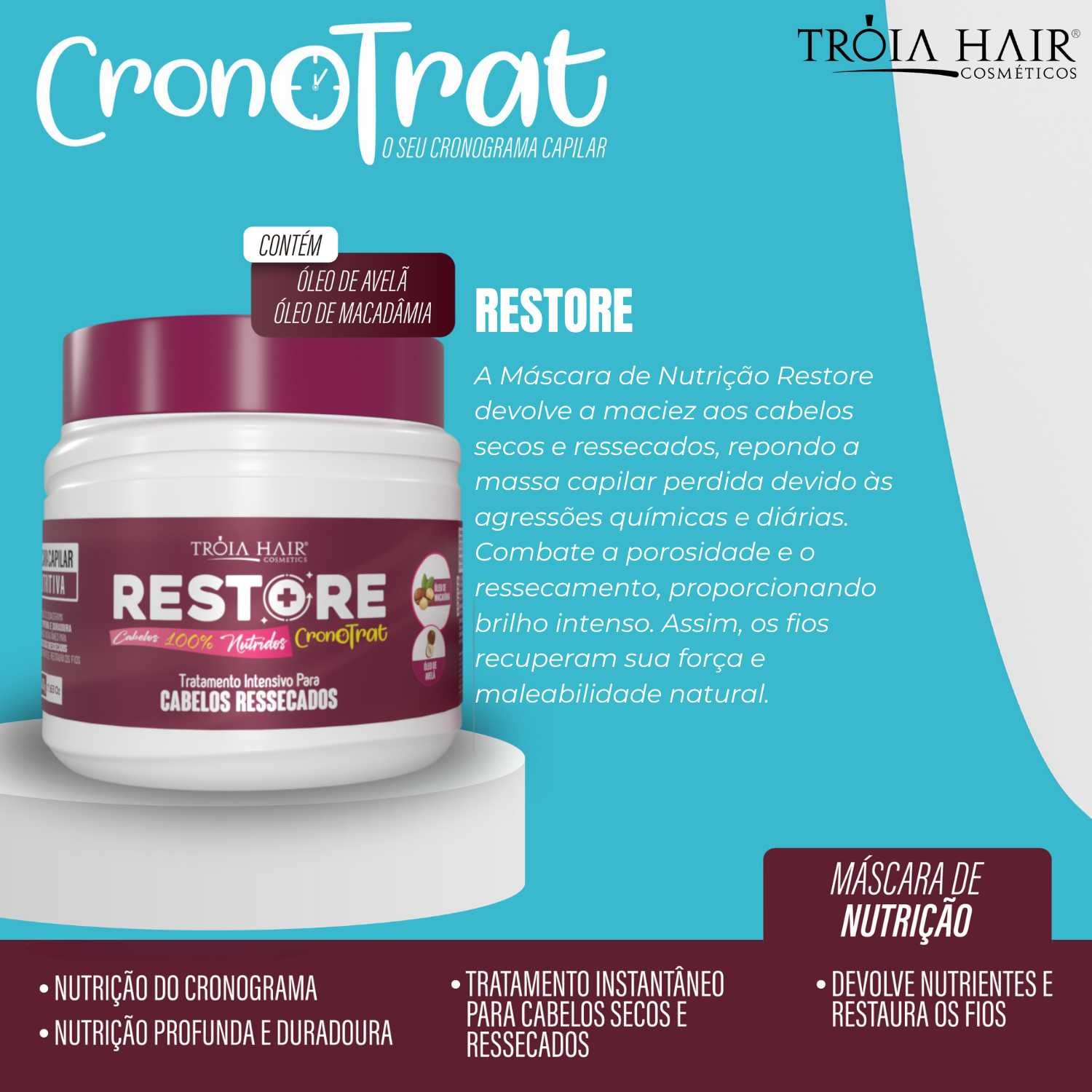 Máscara Nutritiva Restore Cronotrat 500g - Troia Hair - Imagem 2
