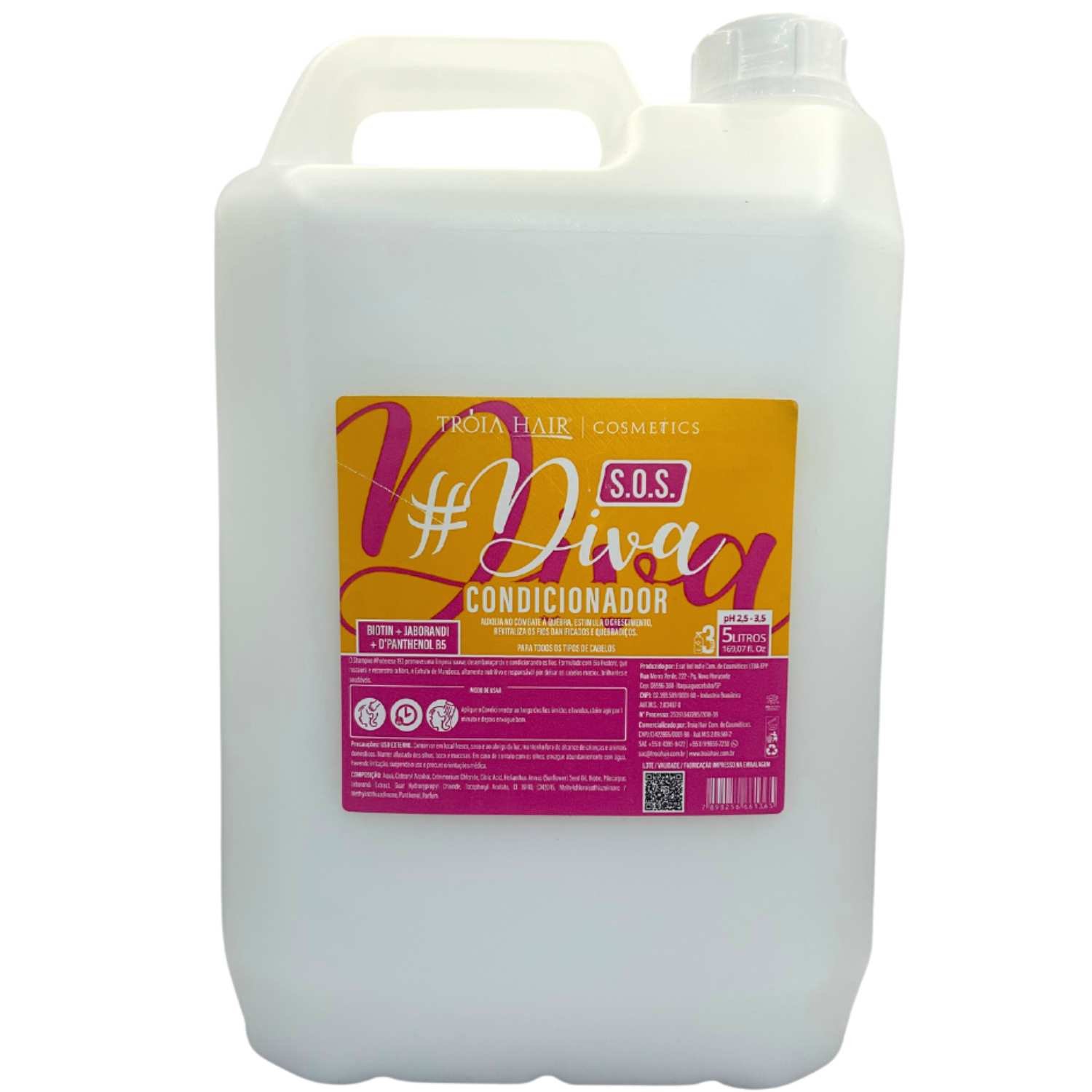 Shampoo e Condicionador Lavatório S.O.S Diva Troia Hair 10L - Imagem 5