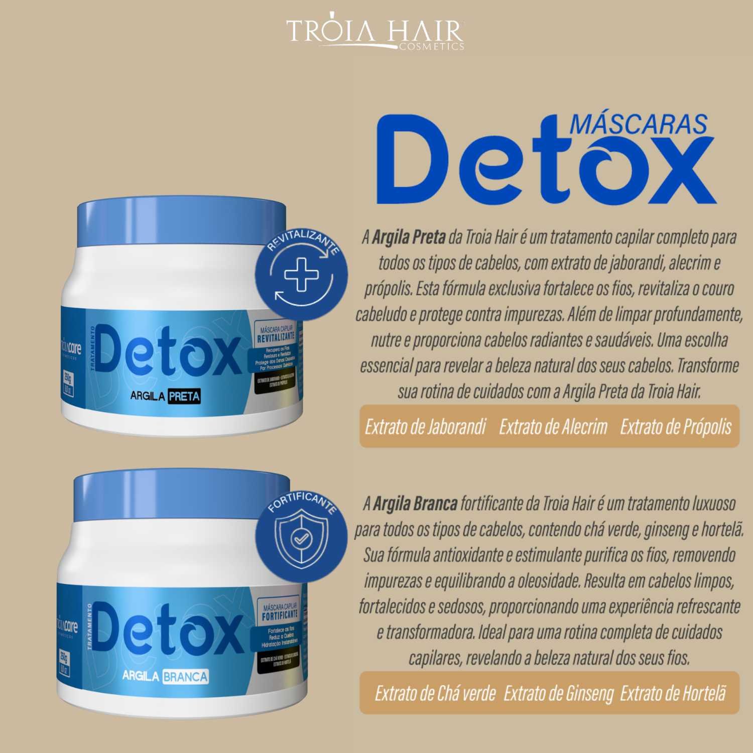 Detox Máscara Argila Branca Fortificante 250g - Troia Care - Imagem 6