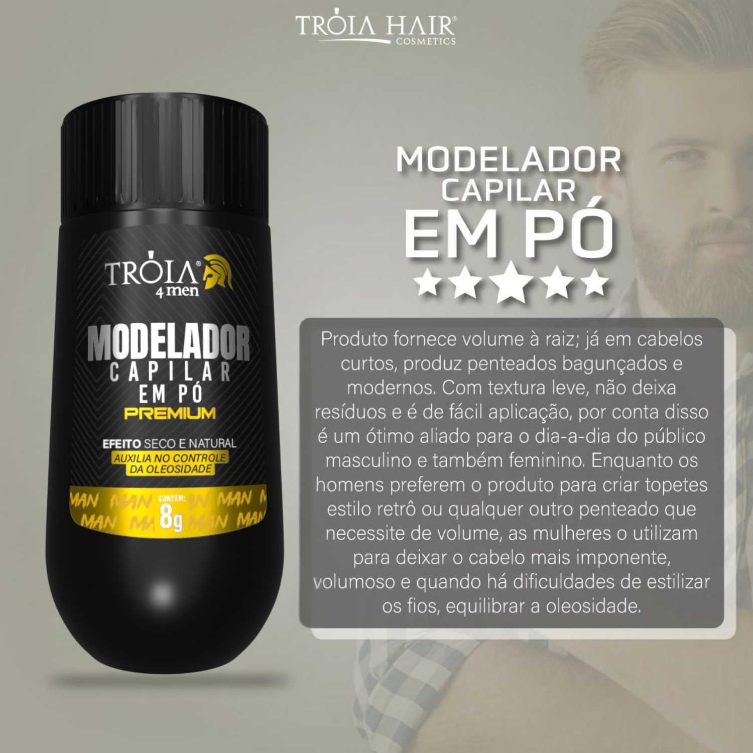 Fixador Capilar em Pó White 10g Troia Hair - Modelador com Efeito Natural - Imagem 3