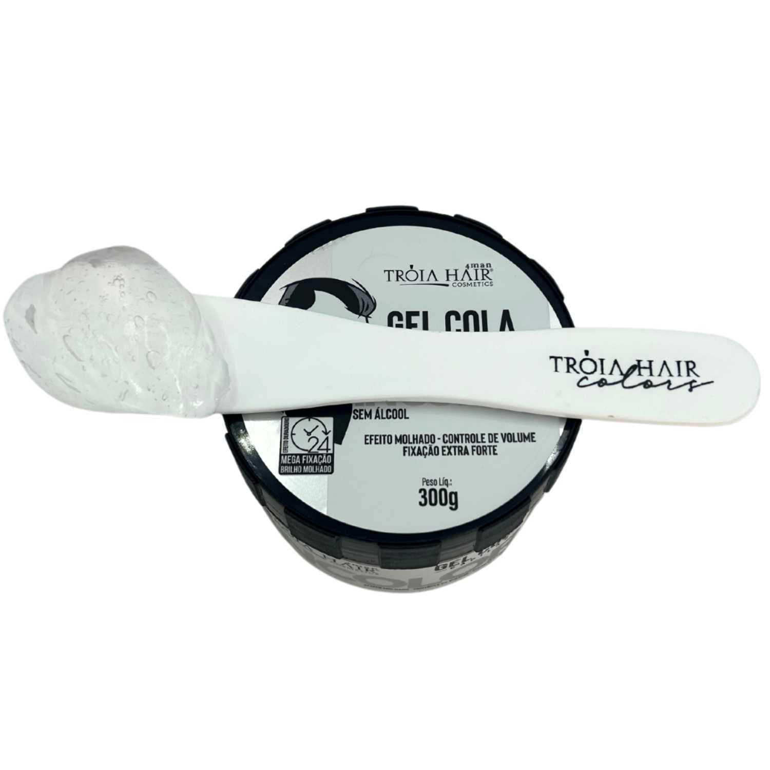 Gel Cola Incolor Troia Hair 300g - Fixação Mega Forte Troia Hair - Imagem 5