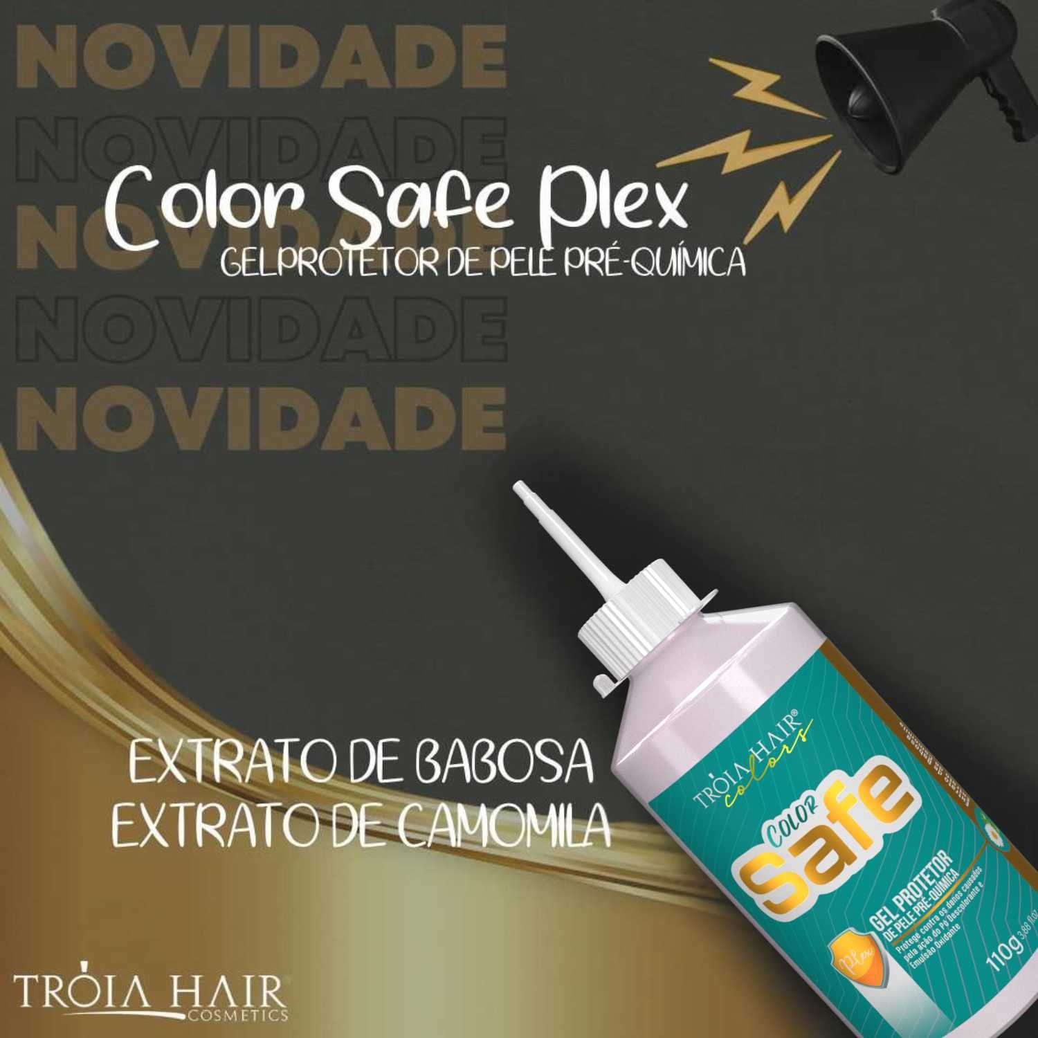 Gel Protetor Para Pele e Couro Cabeludo Color Safe Plex 110g Tróia Hair - Imagem 4