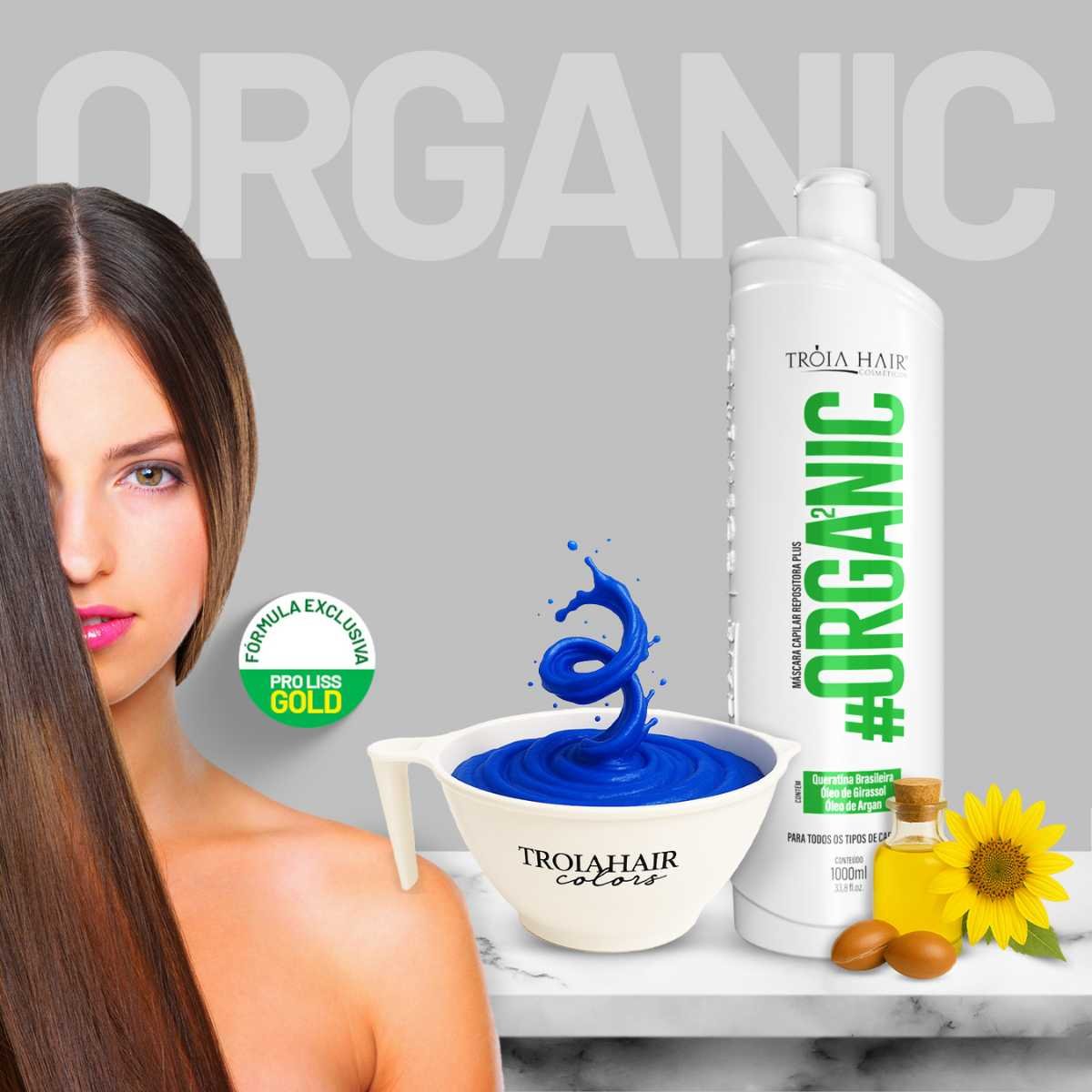Kit Alisamento Orgânico com Nutrição e Proteção  Tróia Hair 2x1L - Imagem 11