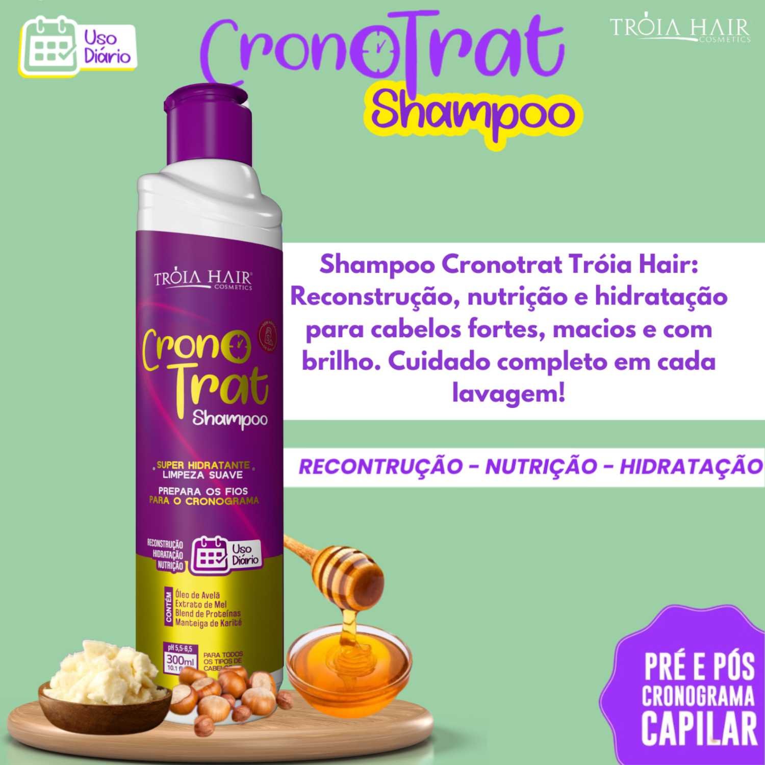 Kit Bálsamo Cronotrat 300ml - Qatar Hair: Nutrição e Maciez Diária para Seus Fios - Imagem 6