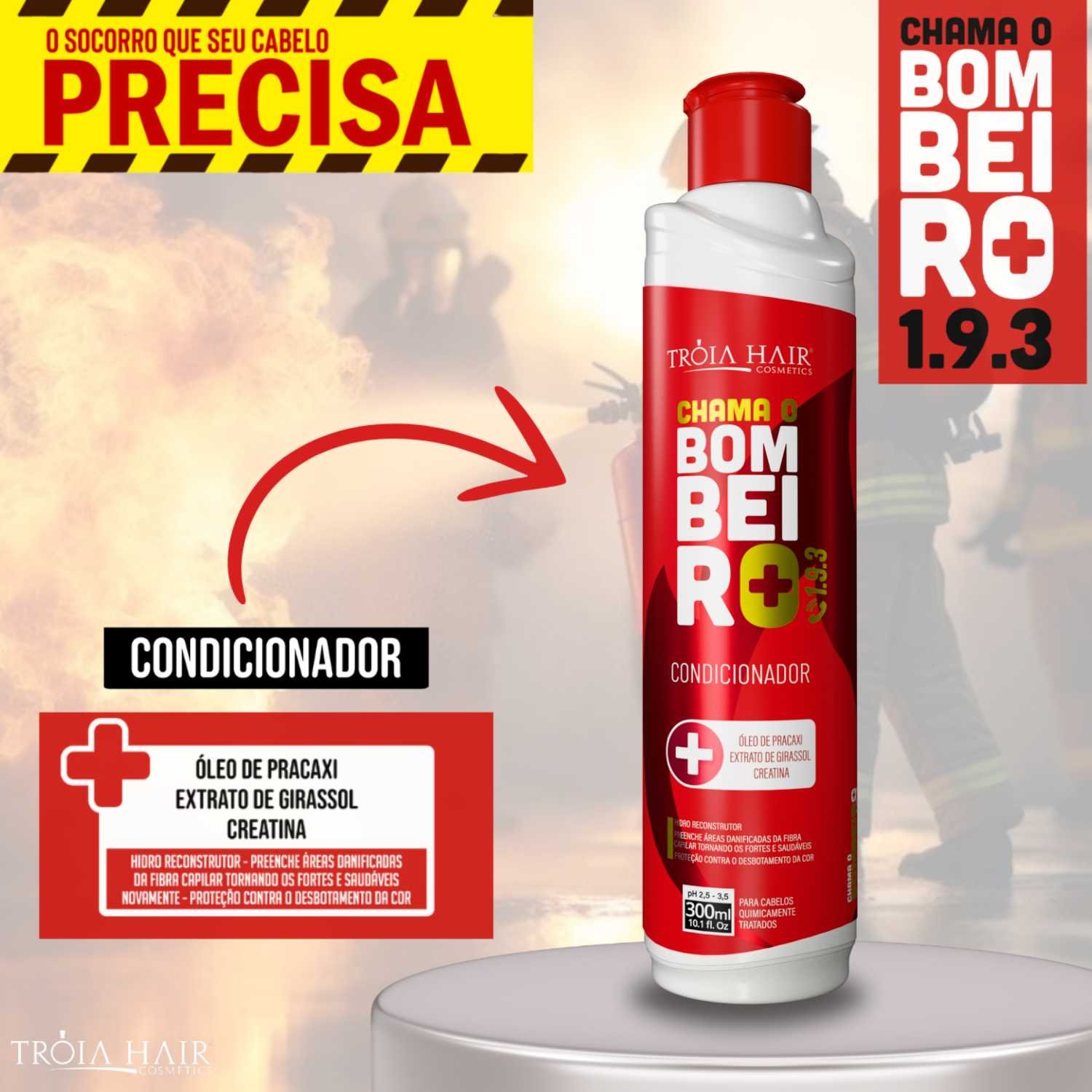 Kit Bombeiro Pré e Pós Coloração - Recuperação Completa para Cabelos Quimicamente Tratados - 850ml - Imagem 4