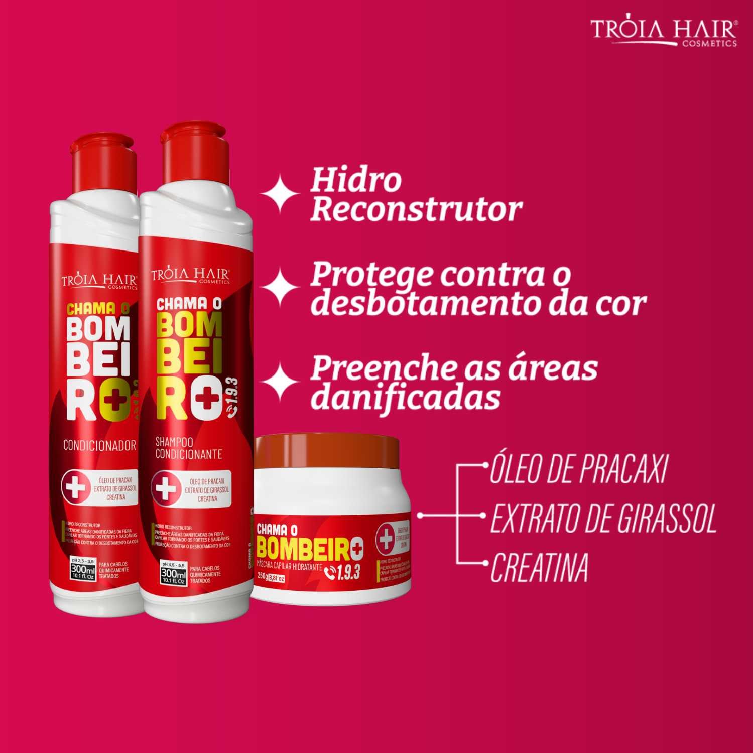 Kit Bombeiro Pré e Pós Coloração - Recuperação Completa para Cabelos Quimicamente Tratados - 850ml - Imagem 9