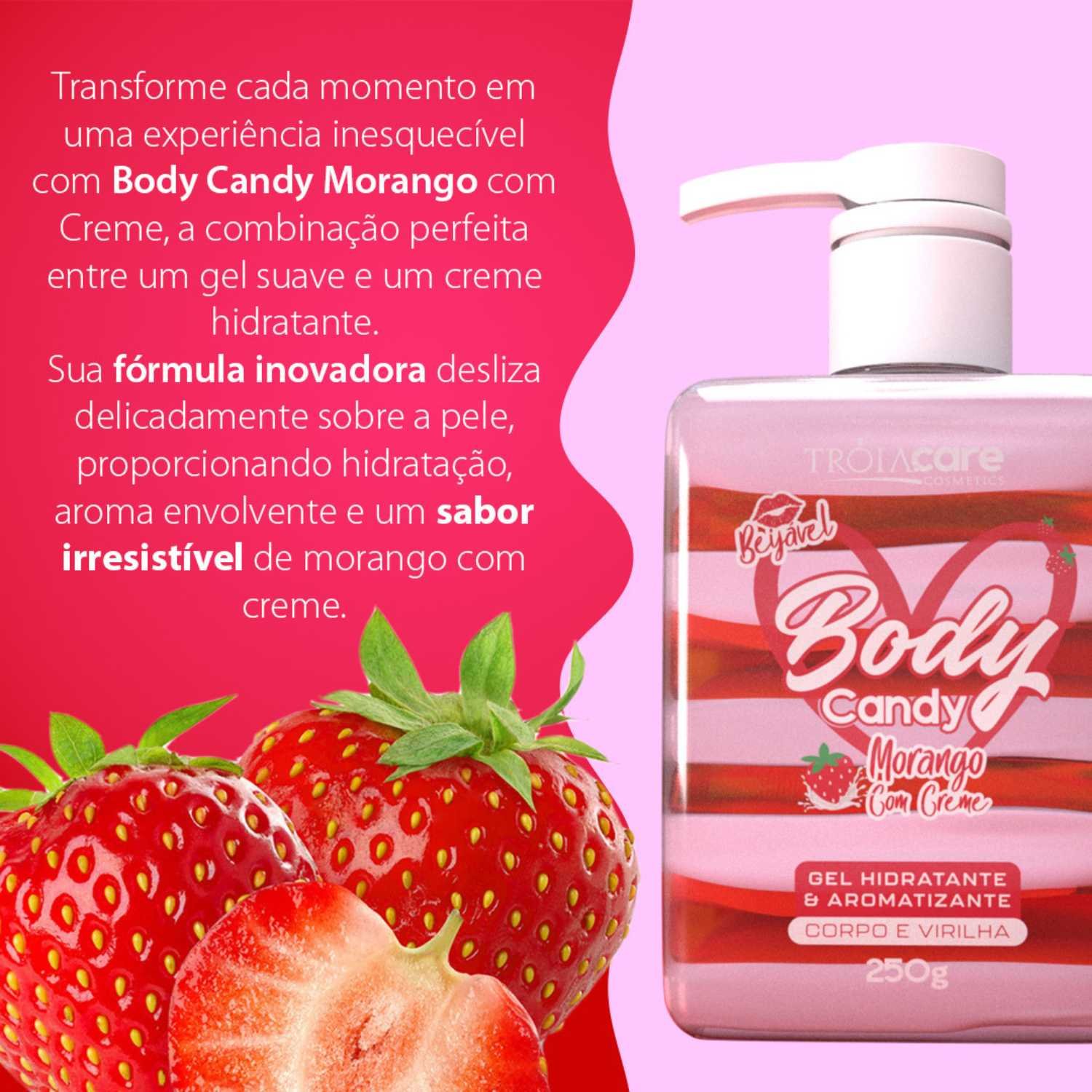 Kit C/ 2 Body Candy Creme E Gel Beijável P/ Corpo E Virilha - Tróia Hair - Imagem 9