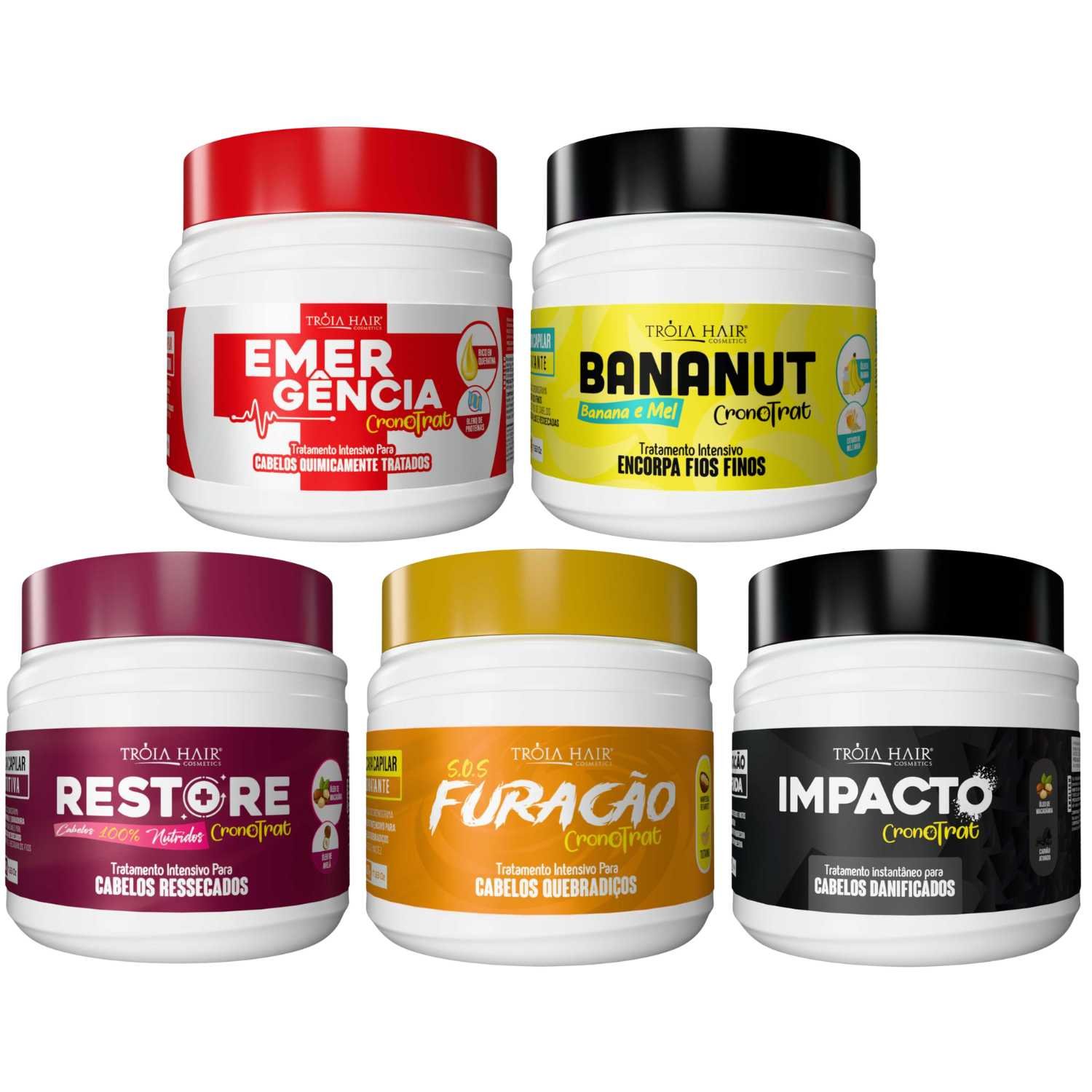 Kit Cronotrat 500g - Solução Completa para Todos os Tipos de Cabelos Tróia Hair