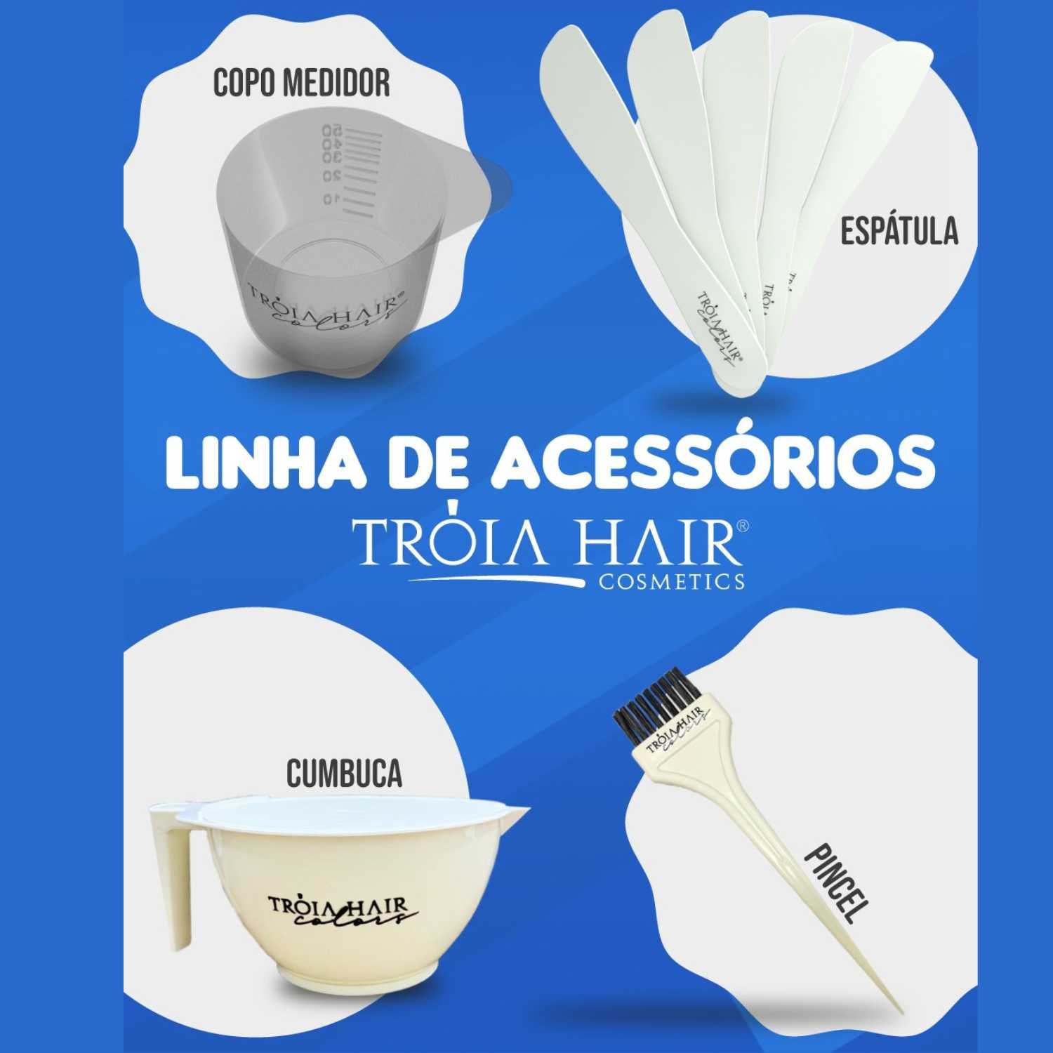 Kit Cumbuca + Pincel + Espatula + Copo Medidor Tróia Hair - Imagem 6