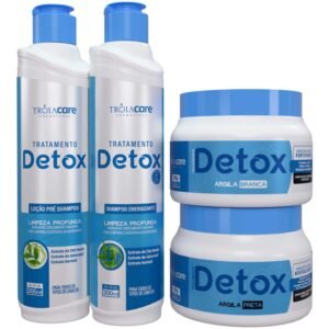 Kit Detox Capilar Completo - Limpeza, Revitalização e Crescimento Saudável - Troia Hair 1100ml