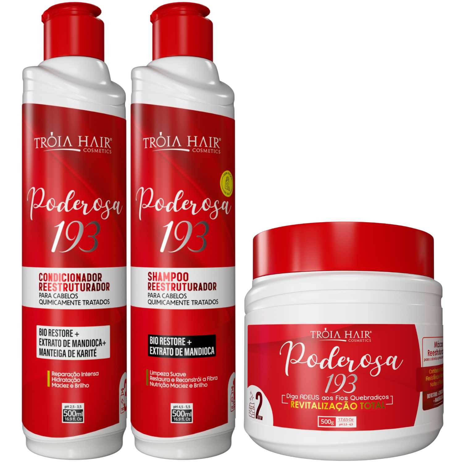 Kit Manuteção 1.9.3 Poderosa para Todos os Tipos de Cabelos - Troia Hair 1500ml