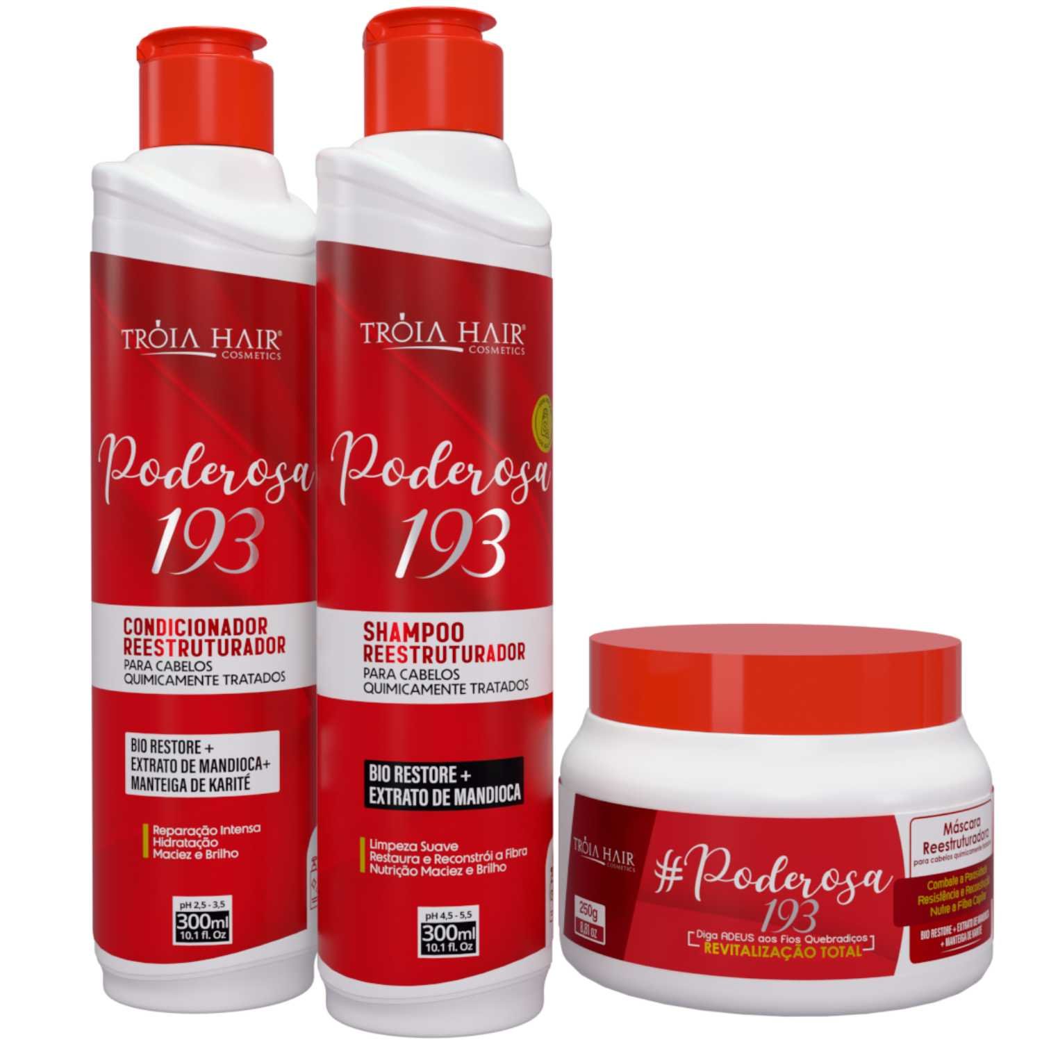 Kit Manuteção 1.9.3 Poderosa para Todos os Tipos de Cabelos - Troia Hair 300ml + 250g