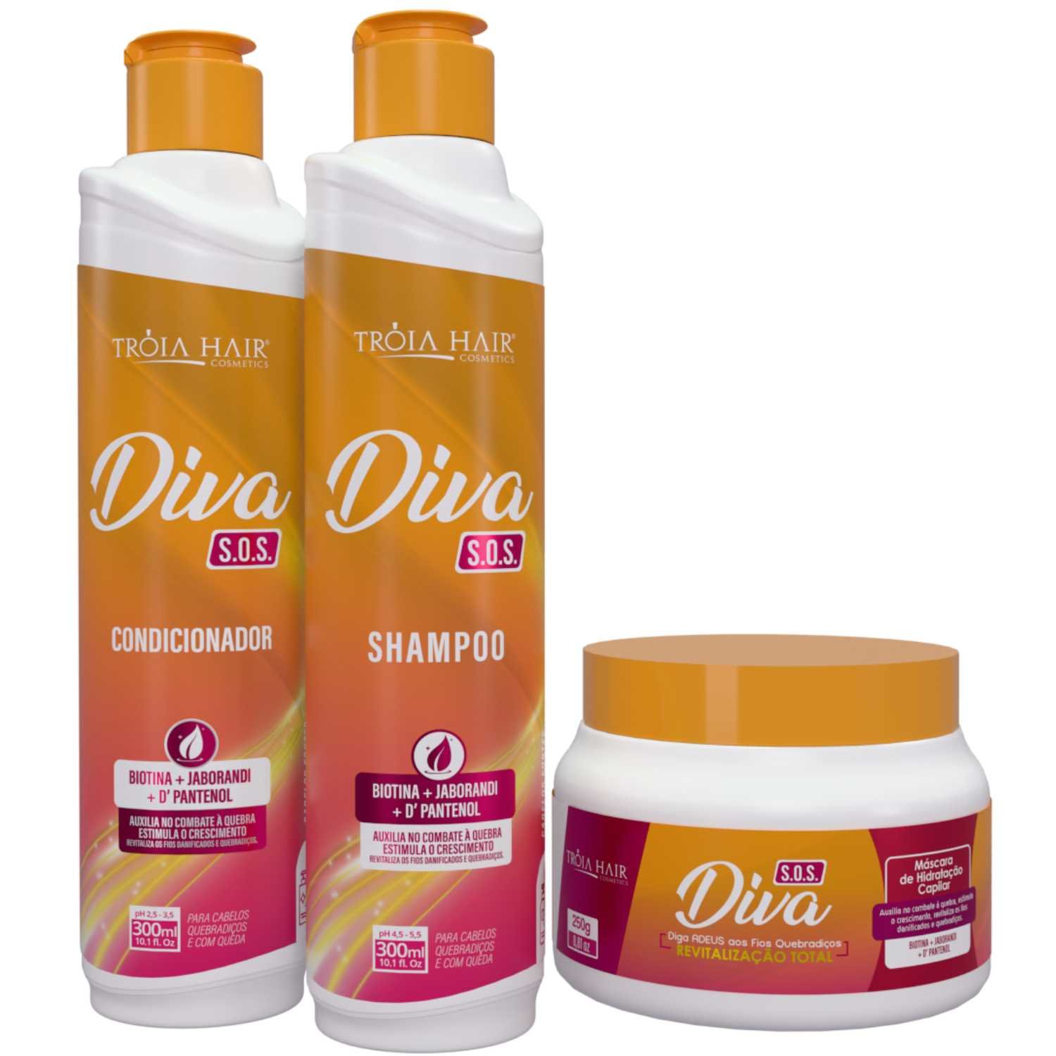 Kit Manutenção S.O.S Diva Pós Química - Troia Hair 850ml