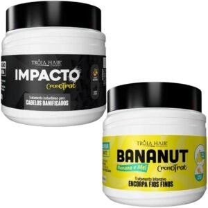 KIT MÁSCARA 500g IMPACTO + MÁSCARA BANANUT - HIDRATAÇÃO PROFUNDA E PROTEÇÃO PÓS-QUÍMICA | TRÓIA HAIR