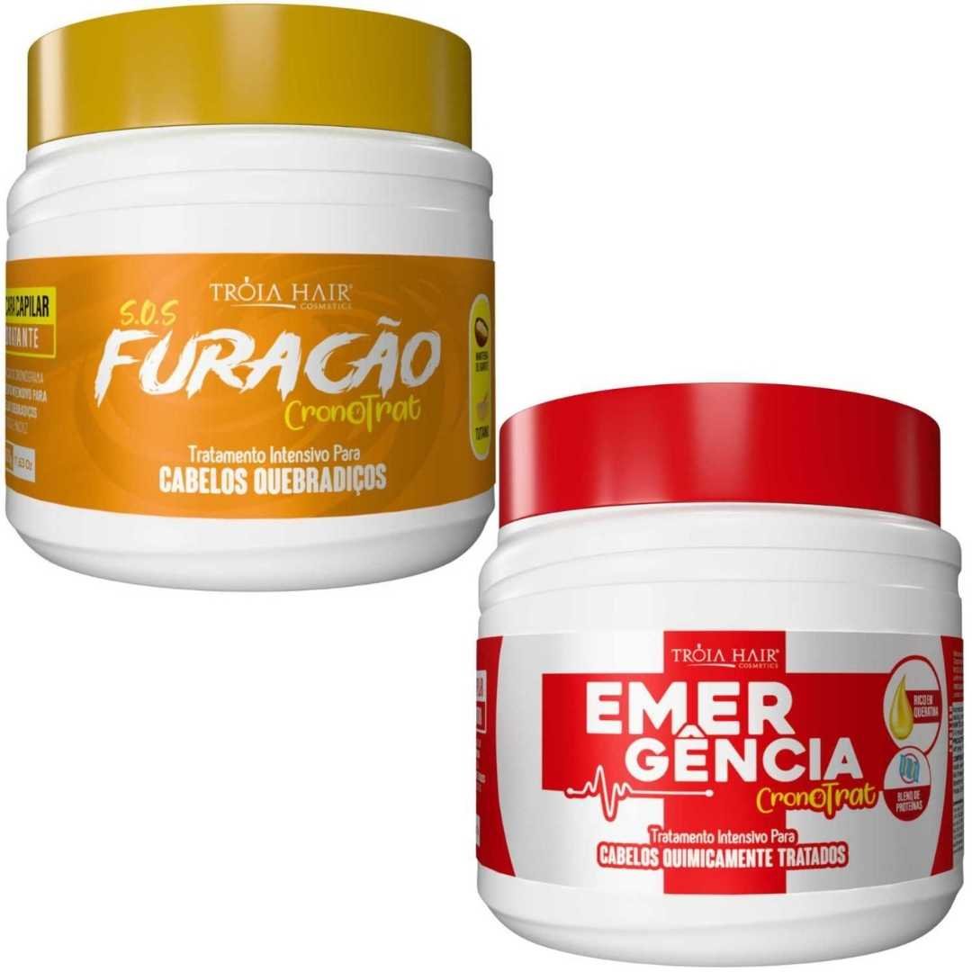 KIT MÁSCARA 500g S.O.S FURACÃO + MÁSCARA 1.9.3 EMERGÊNCIA - HIDRATAÇÃO INTENSIVA E RECUPERAÇÃO IMEDIATA | TRÓIA HAIR
