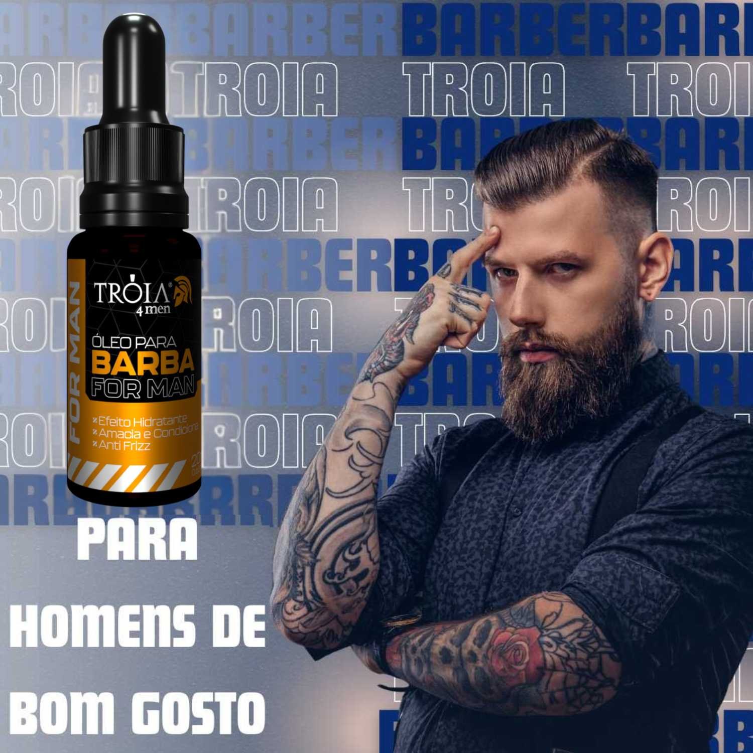 Óleo de Crescimento e Nutrição Para Barba 20ml - Troia Hair 4Man - Imagem 2