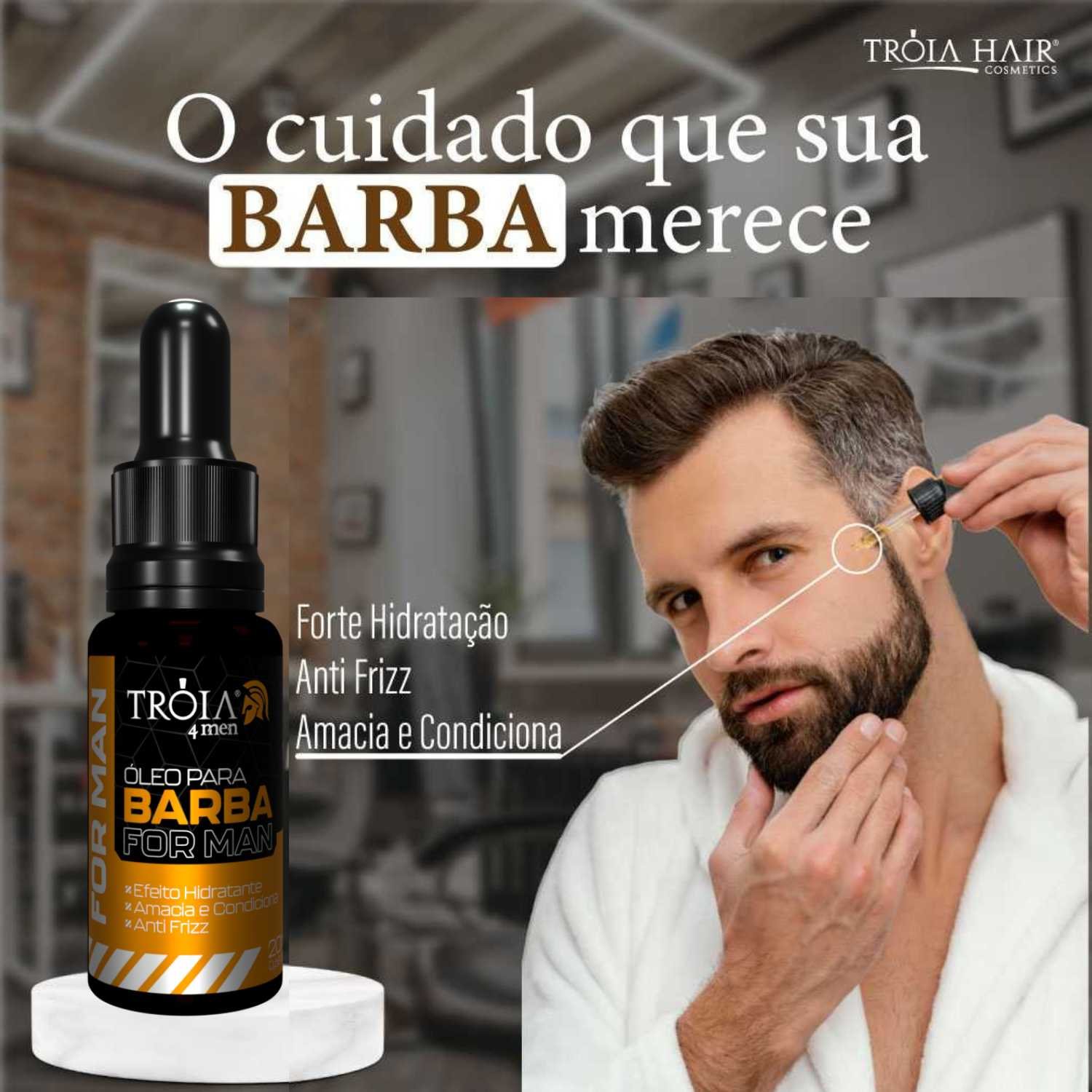 Óleo de Crescimento e Nutrição Para Barba 20ml - Troia Hair 4Man - Imagem 5