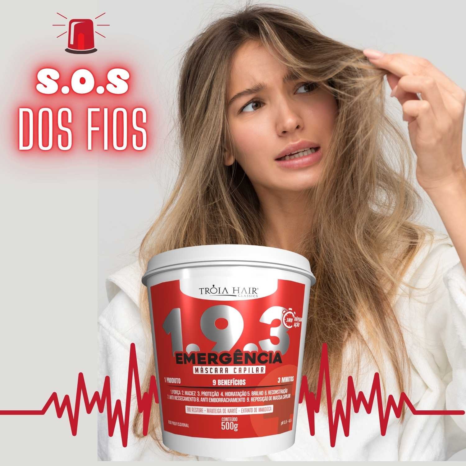 Máscara 1.9.3 Emergência Troia Hair 1 Kg - Imagem 2
