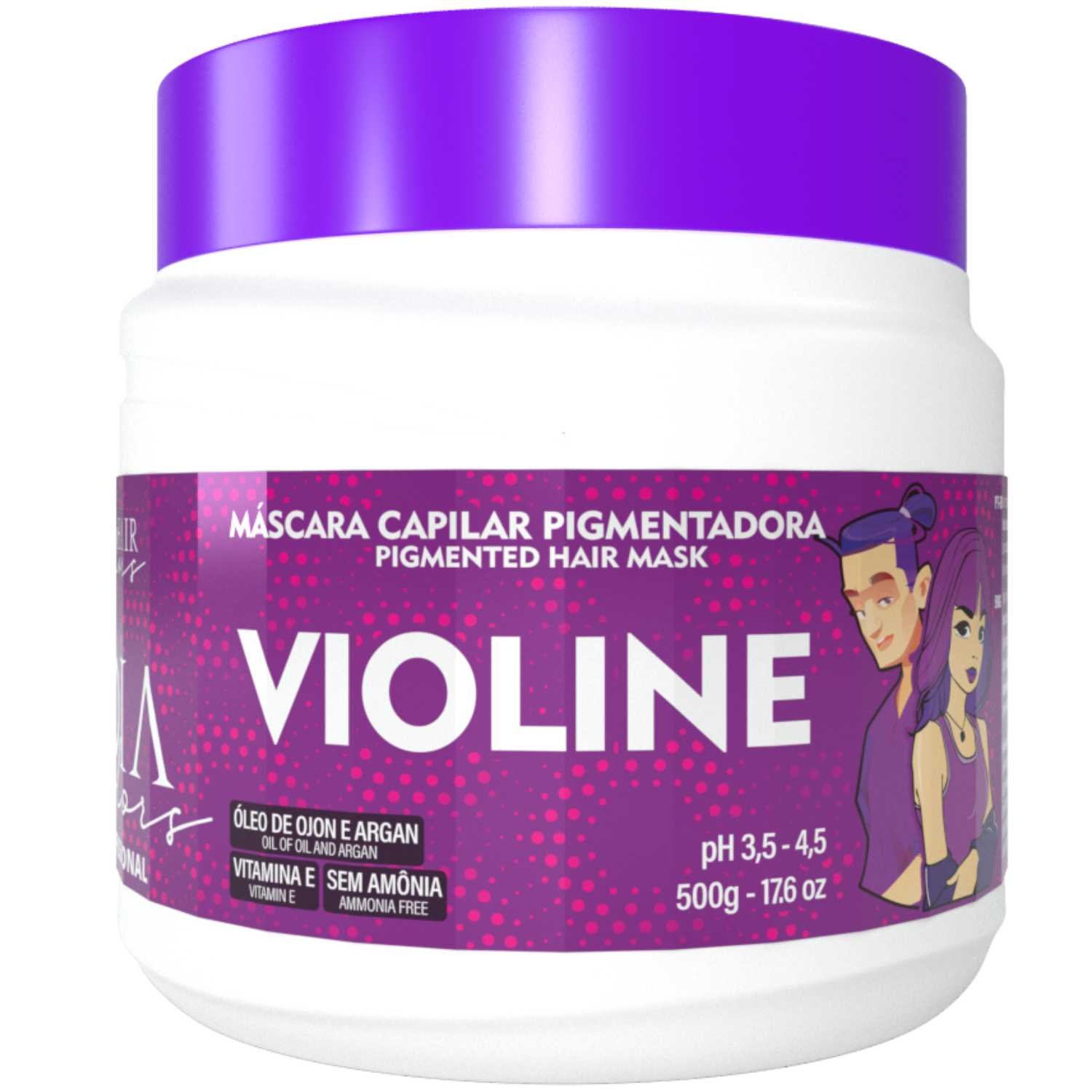 Máscara Capilar Pigmentadora Troia Colors Violine 500g Cor fantasia - Troia Hair