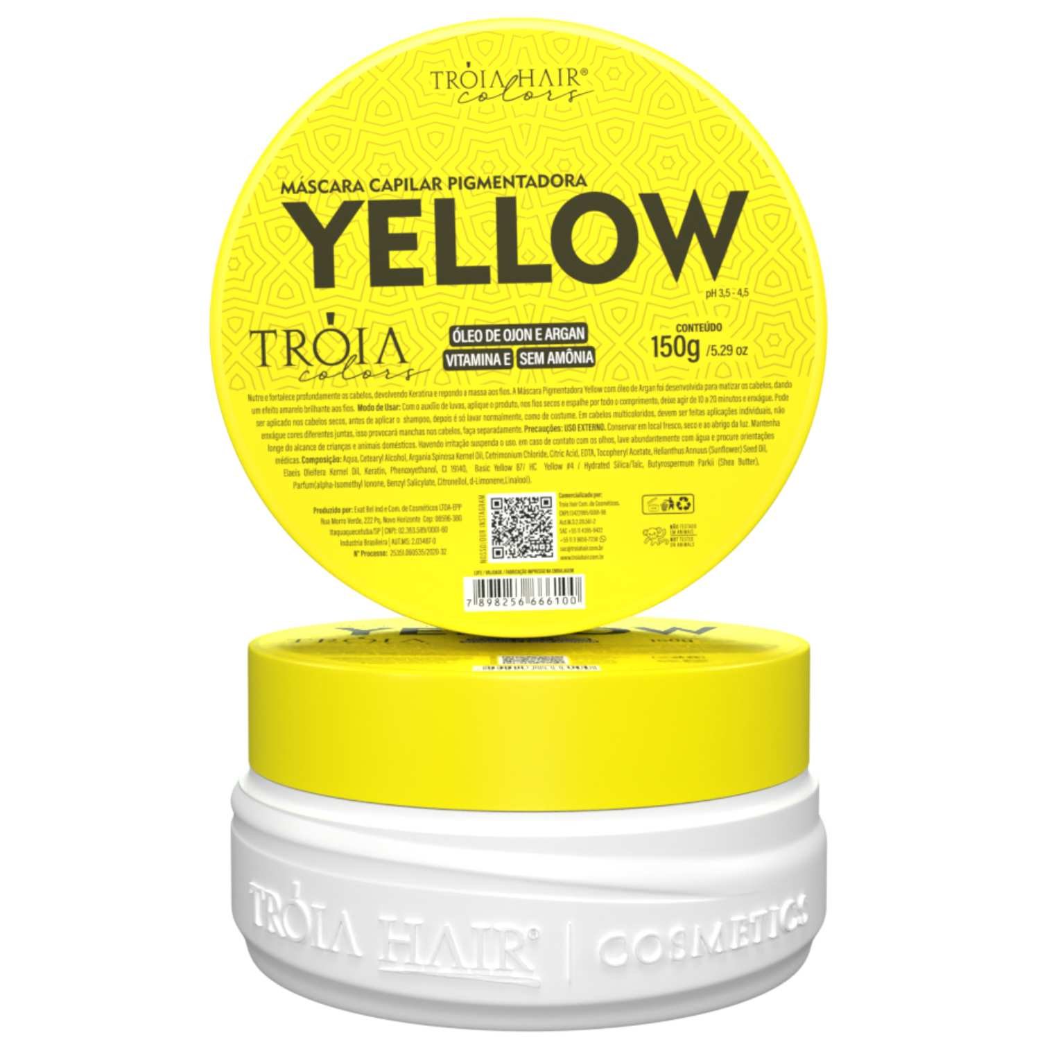 Máscara Capilar Pigmentadora Troia Colors Yellow 150g Cor fantasia - Troia Hair